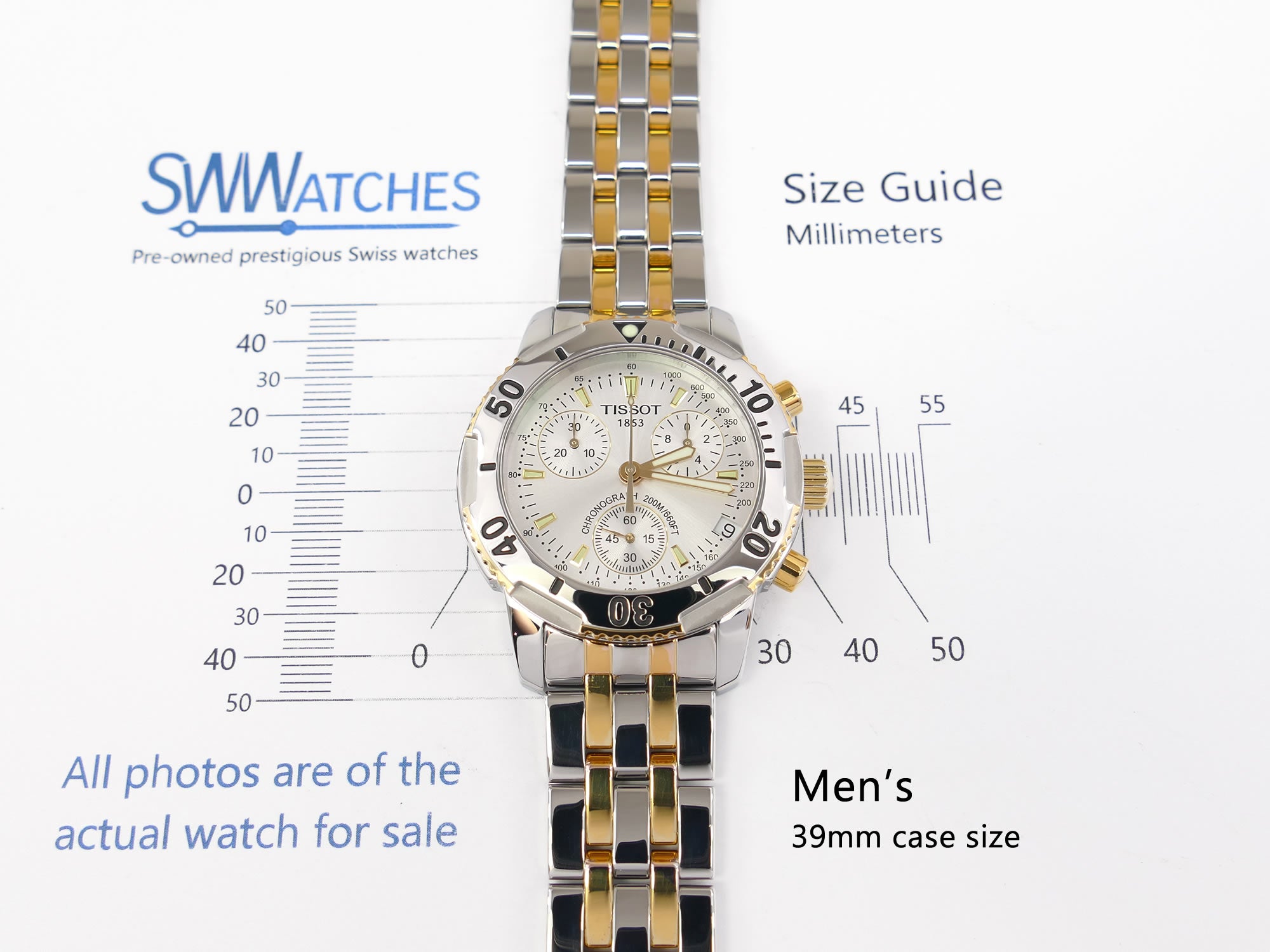 Tissot T-Sport PRS200 Men's 39mm case size