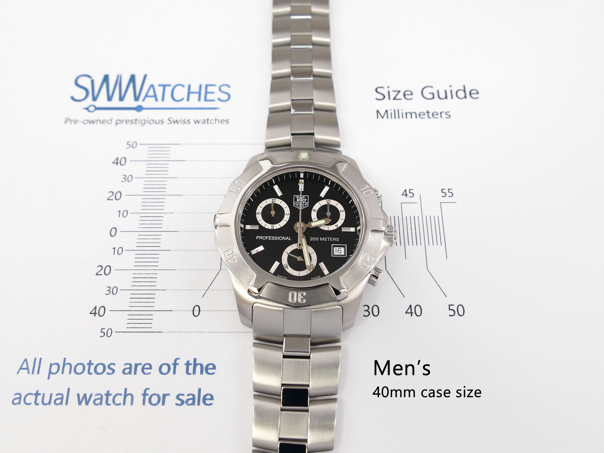 TAG Heuer 2000 Exclusive CN111F Men's 40mm case size