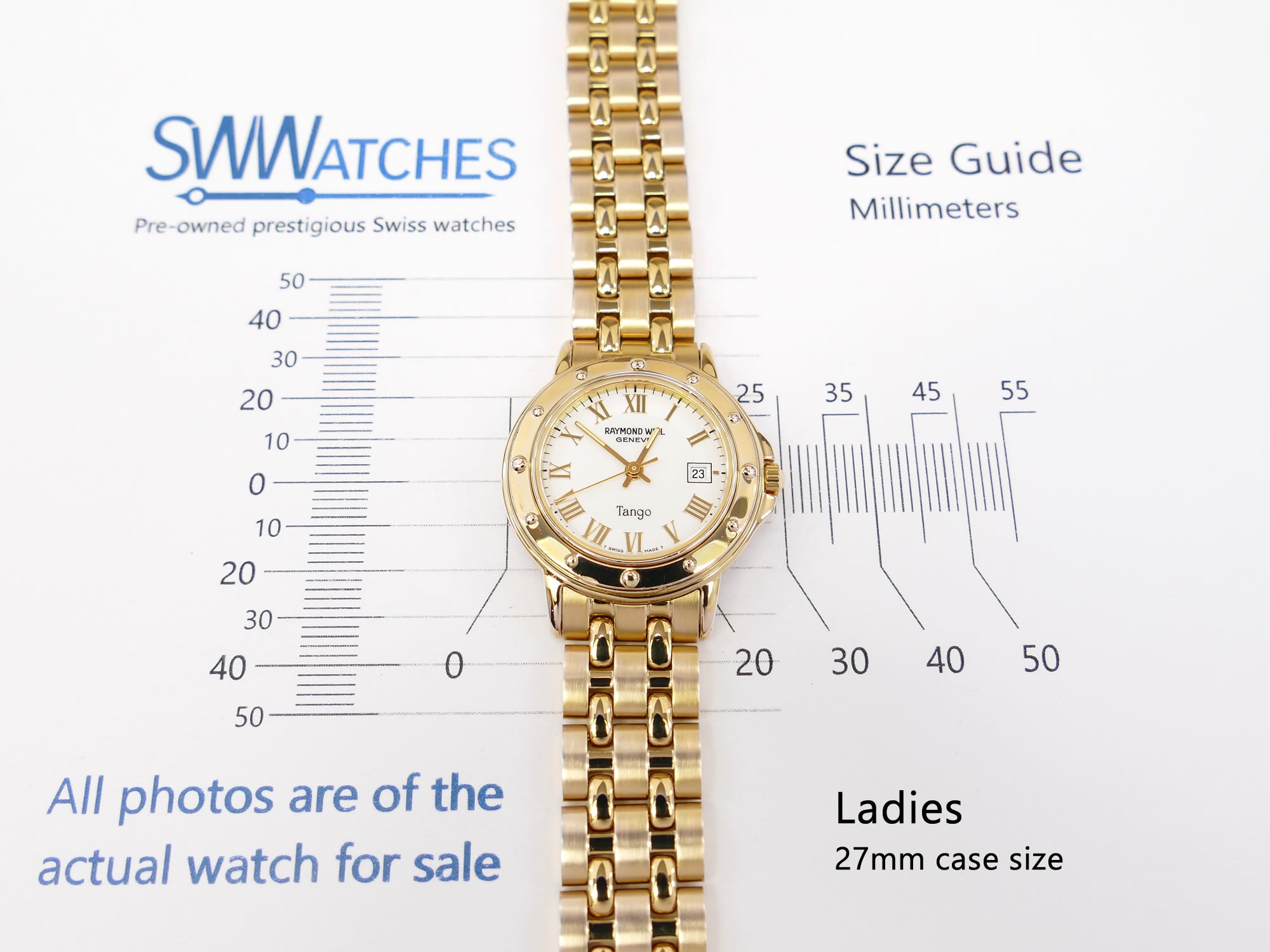 Raymond Weil Tango 5360 case size 27mm Ladies