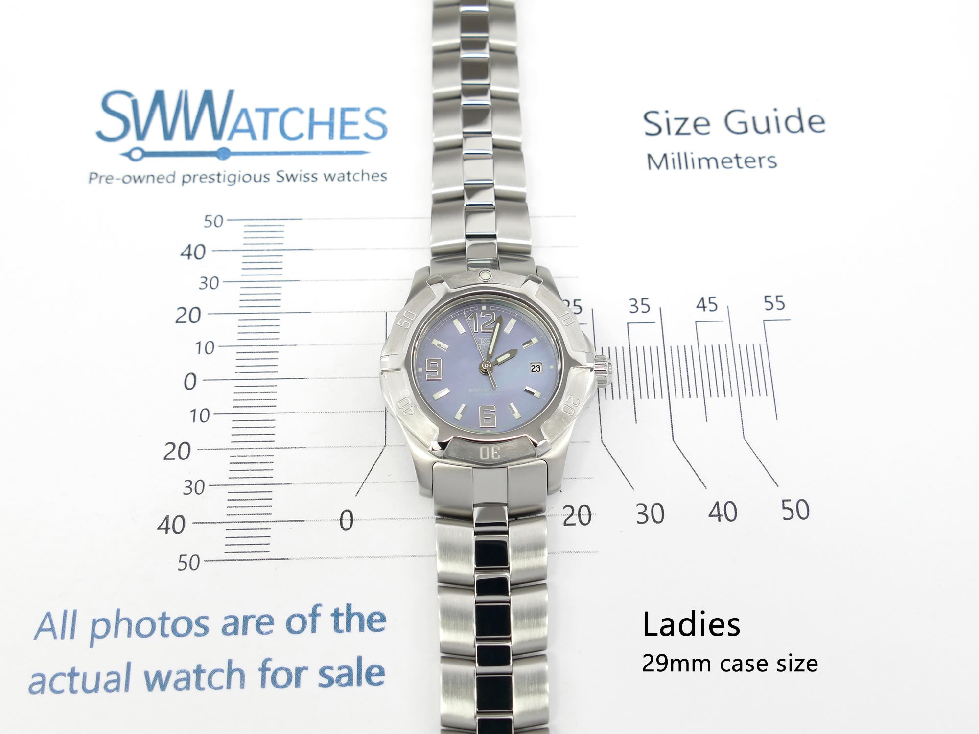 TAG Heuer 2000 Exclusive WN1318 Ladies 29mm case size