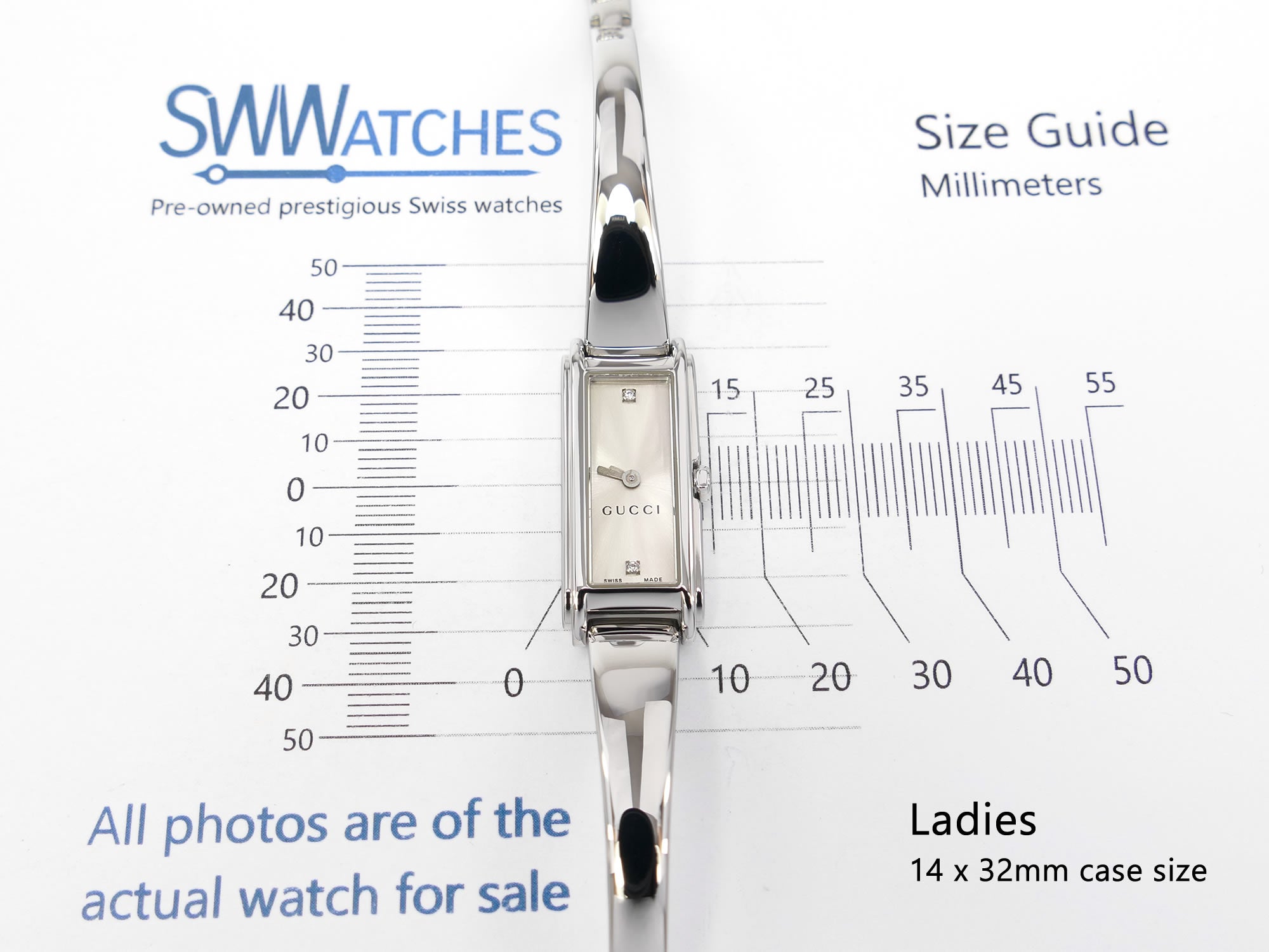 Gucci G-Line 109 Ladies 14 x 32mm case size