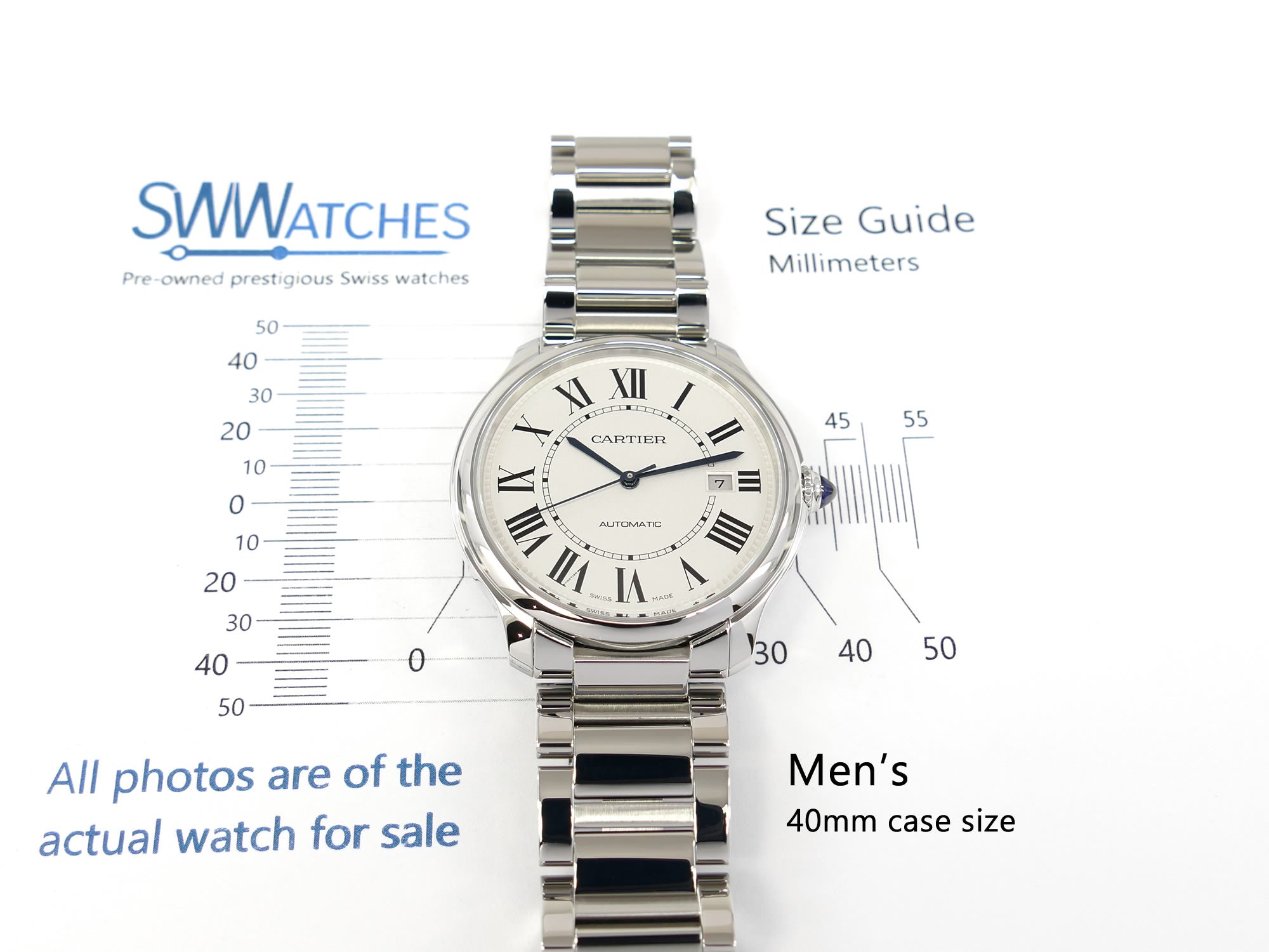 Cartier Ronde Must WSRN0035 Men's 40mm case size
