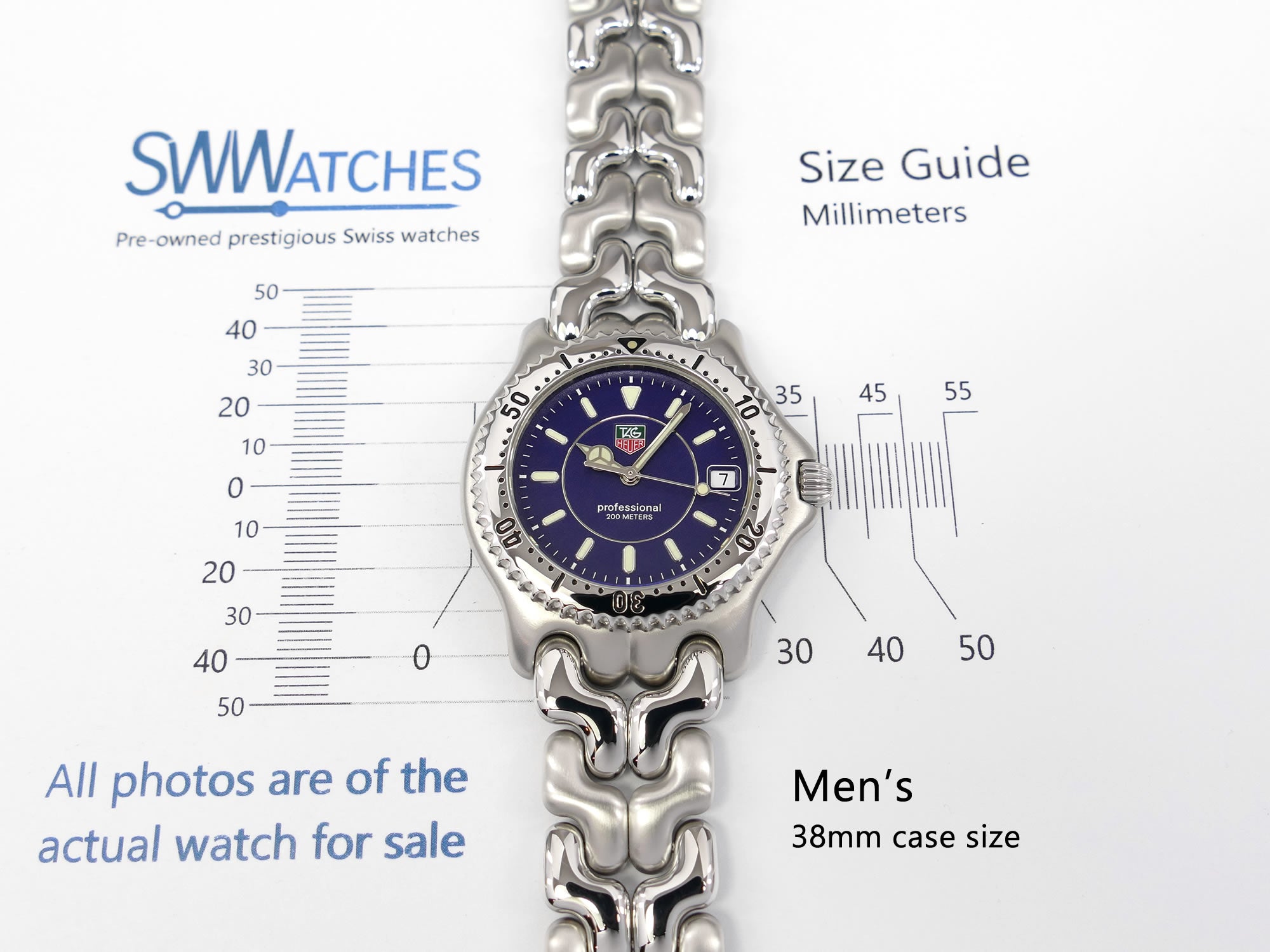 TAG Heuer SEL WG111A Blue Dial Full Size 38mm Sports Elegance Link