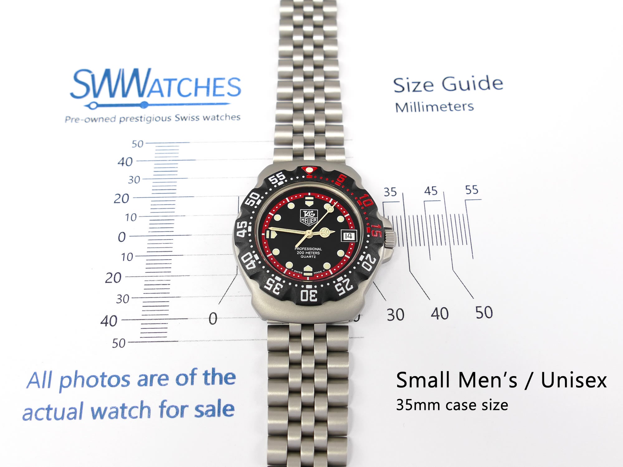 TAG Heuer Formula 1 WA1214 Black & Red Mid Size 35mm New Bezel