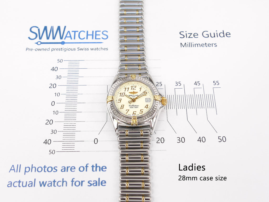 Breitling Callistino B52345 Ladies 28mm case size