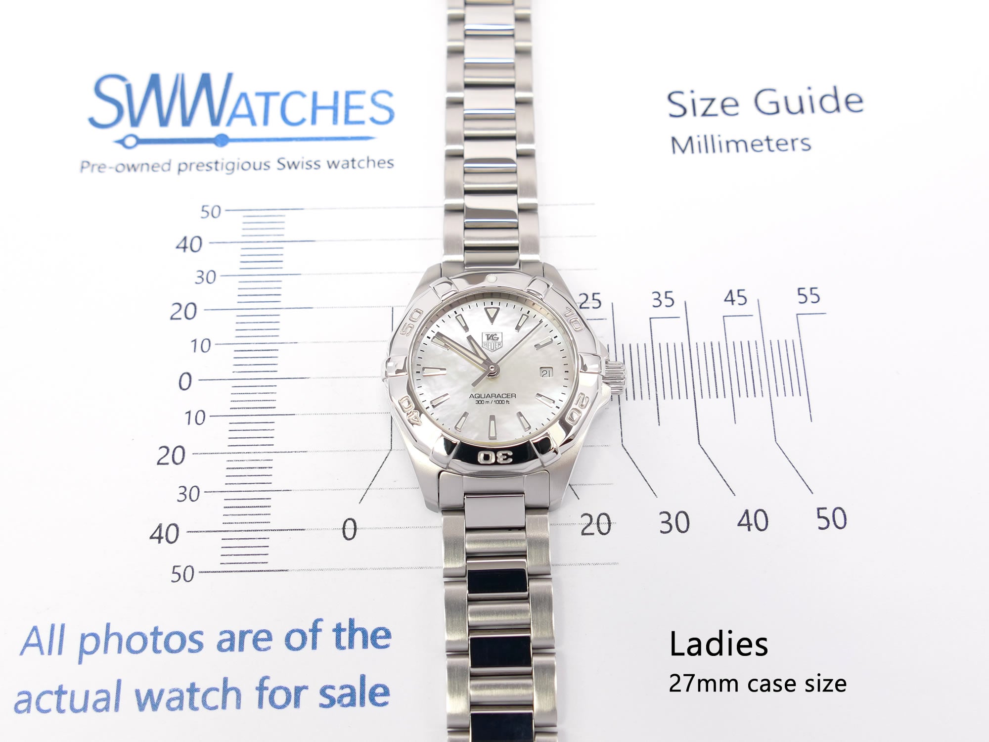 TAG Heuer Aquaracer WAY1412 Ladies 27mm case size