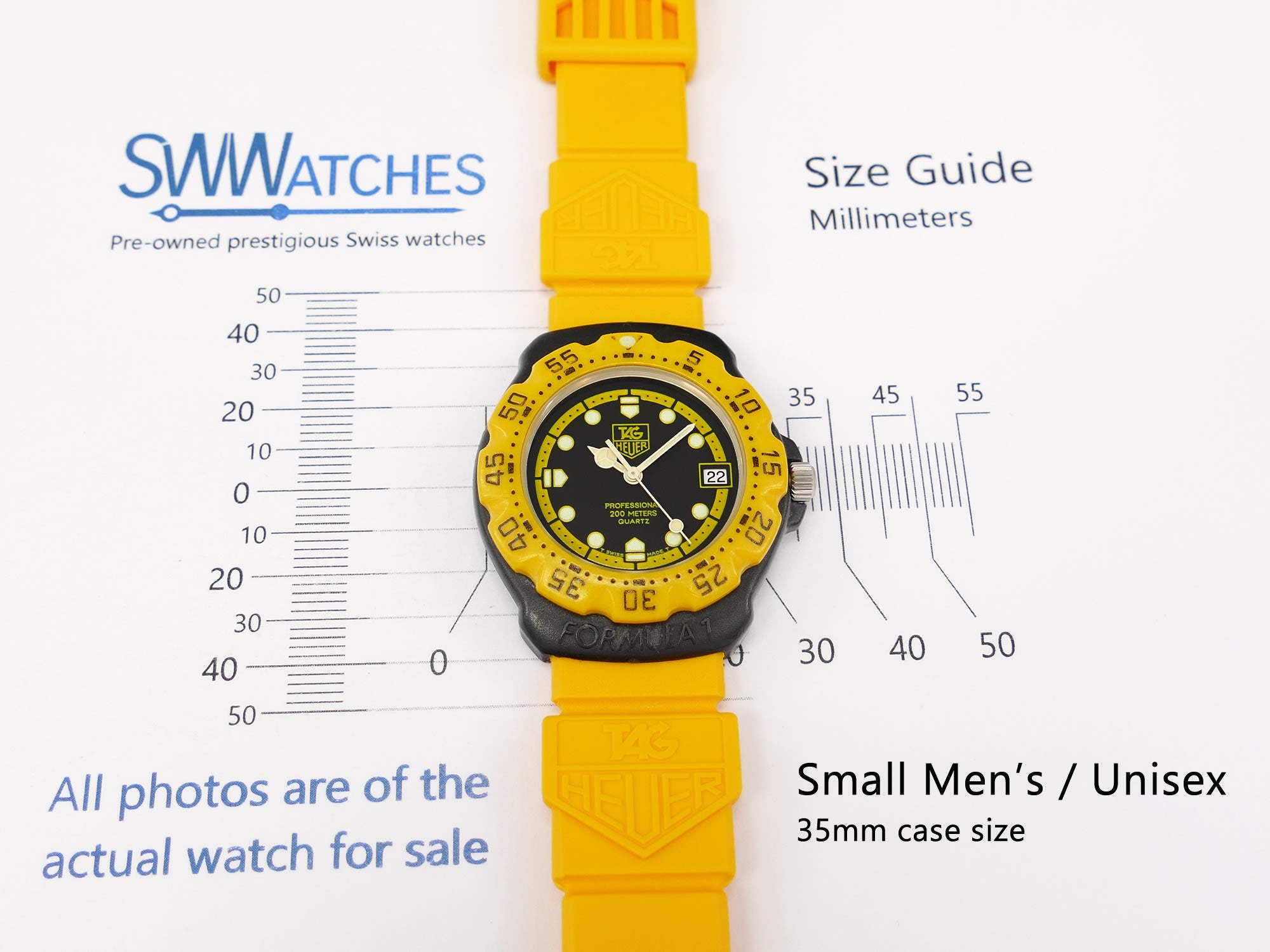 TAG HEUER Formula 1 380.508 ユニセックス　黒/黄 TAG Heuer Formula 1 Black/Yellow Dial Watch CBZ2086.FT8098