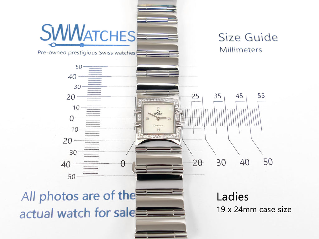 Omega Constellation Quadra 1528.76.00 ladies 19 x 24mm case size