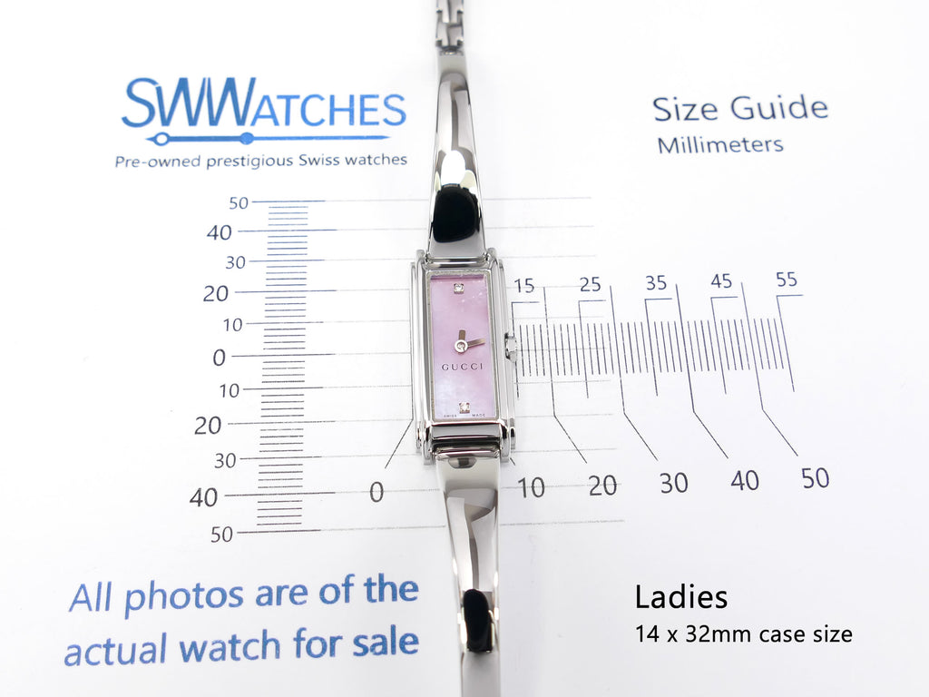 Gucci G-Line 109 ladies 14 x 32mm case size