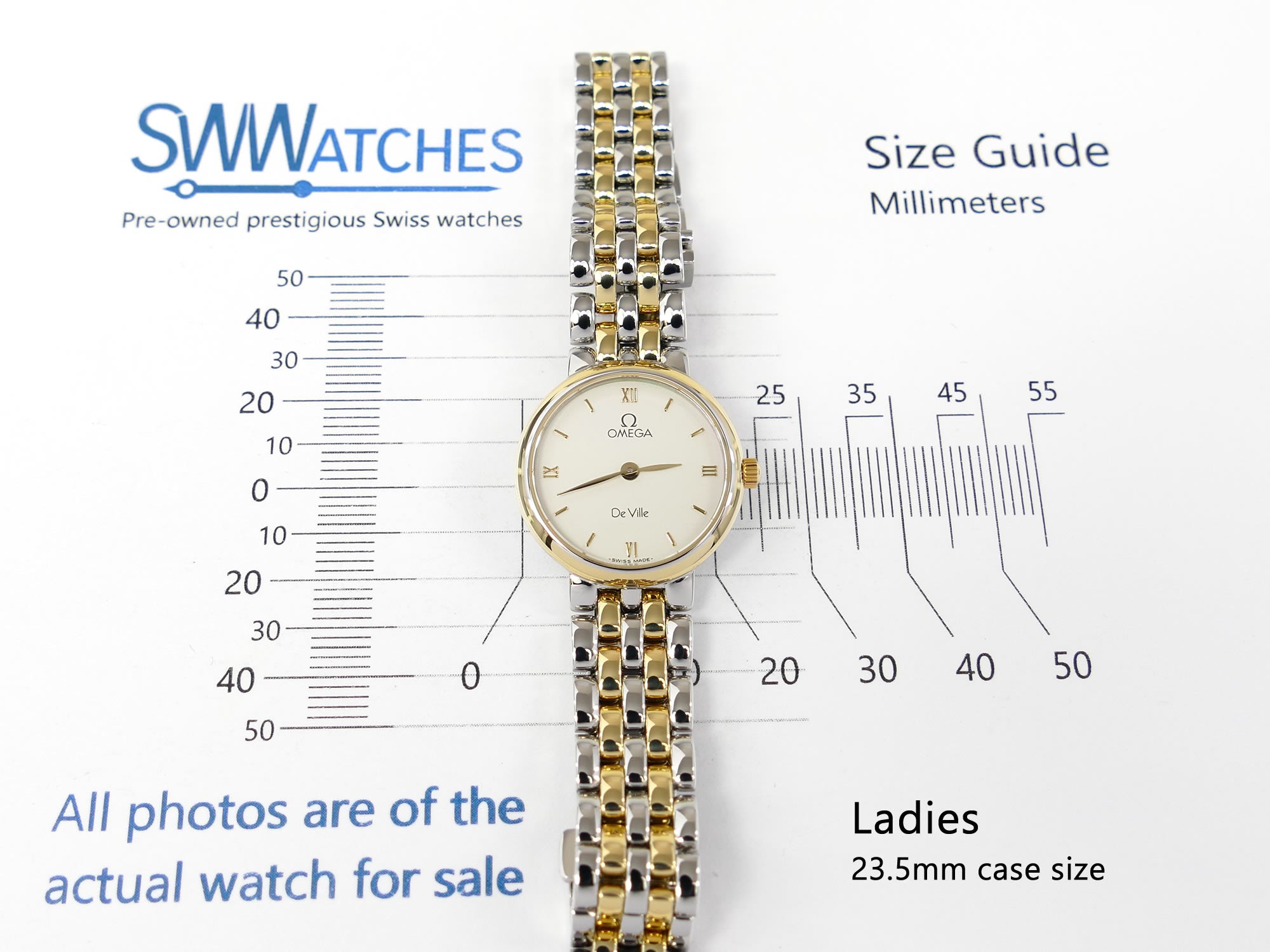 Omega De Ville 7260.33.00 Ladies 23.5mm case size