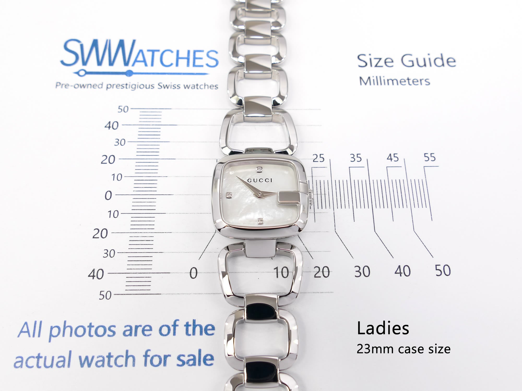 Gucci G 125.5 Ladies 23mm case size