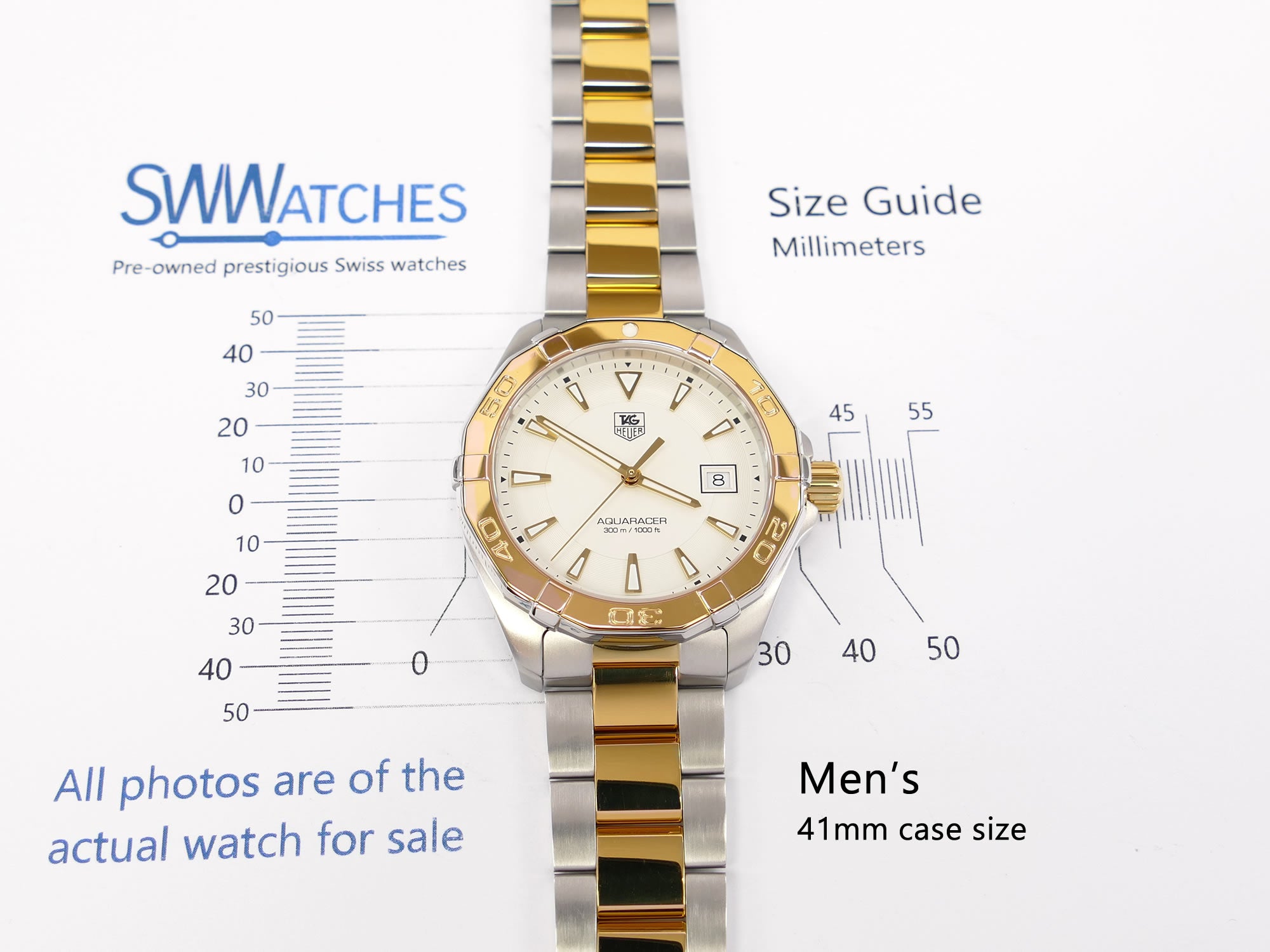TAG Heuer Aquaracer WAY1120 Men's 41mm case size