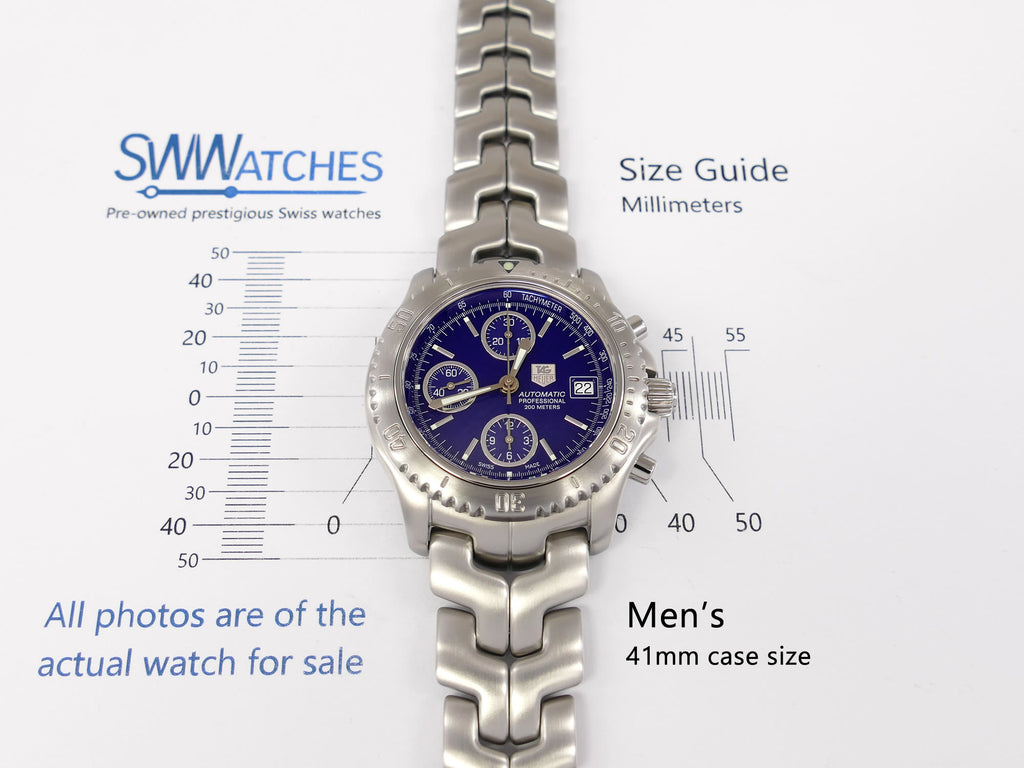 TAG Heuer Link CT2110 Chronograph Men's 41mm case size