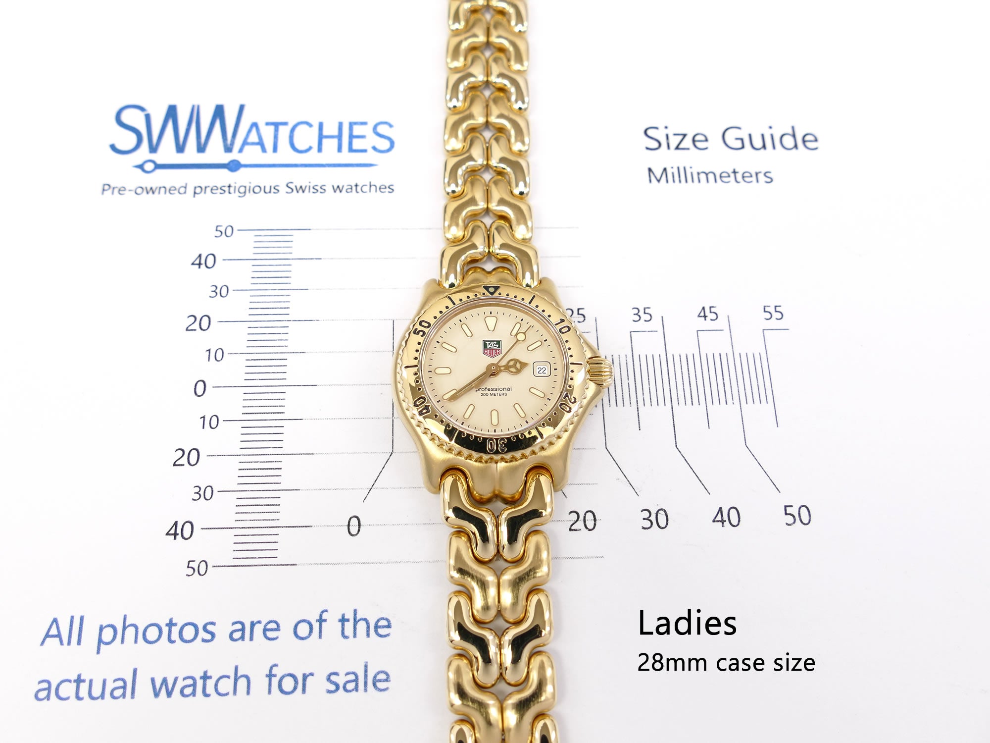 TAG Heuer SEL WG1330-2 Ladies 28mm case size