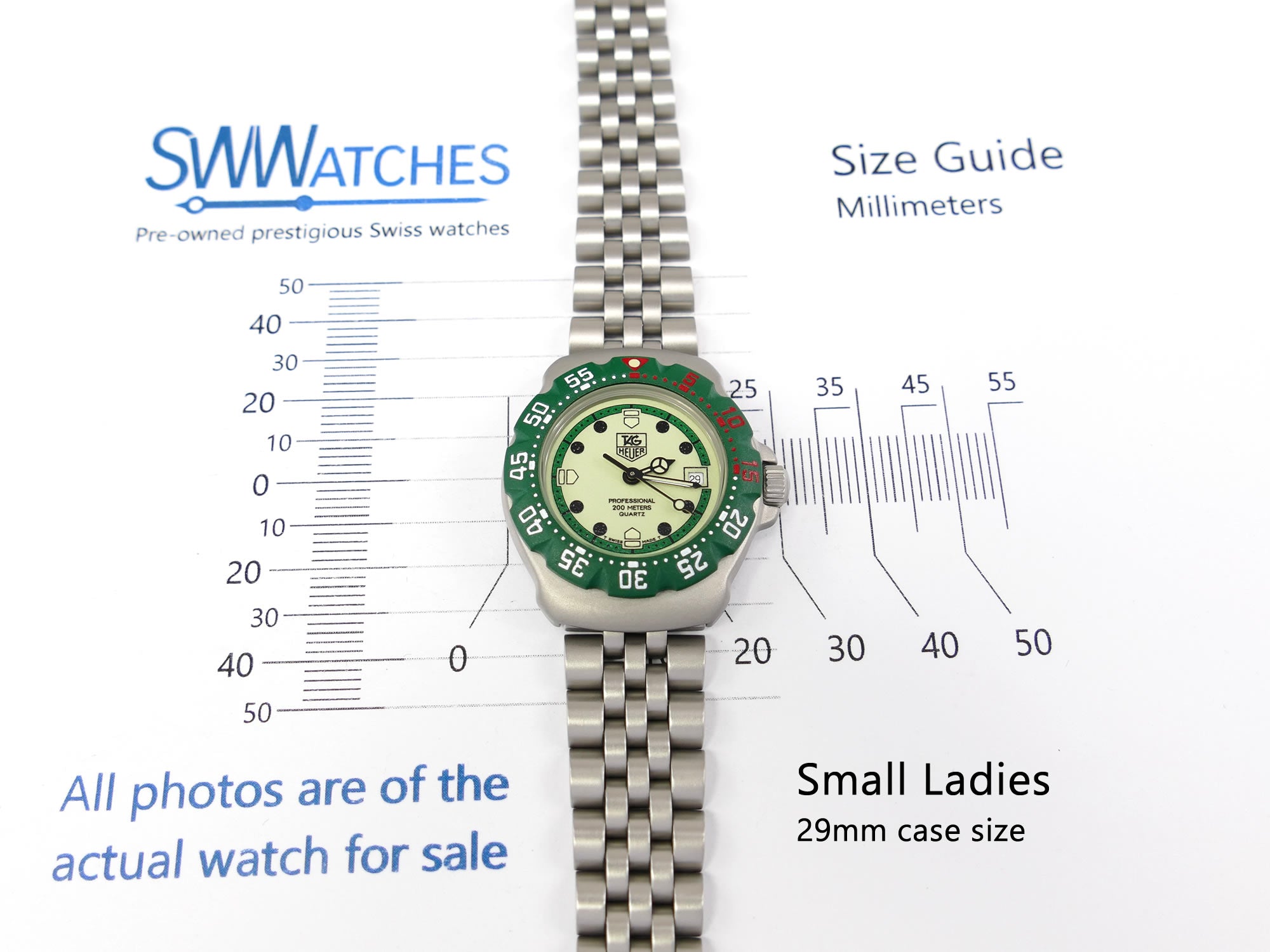 TAG Heuer Formula 1 Ladies WA1412 Luminous & Green Dial 29mm New