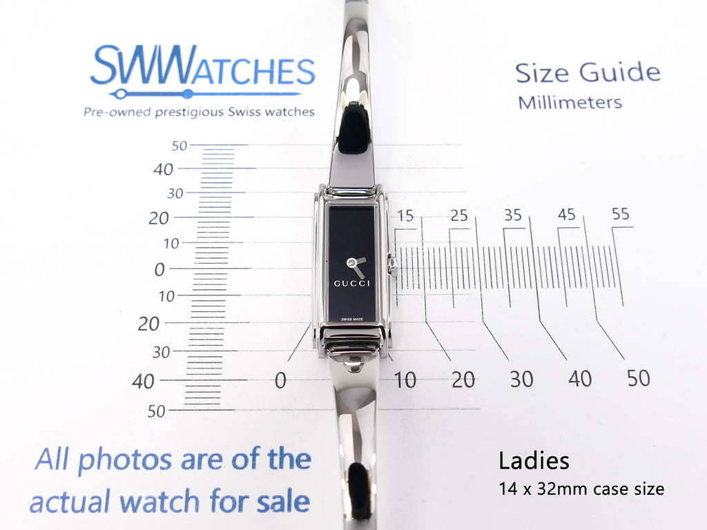 Gucci G-Line 109 ladies 14 x 32mm case size