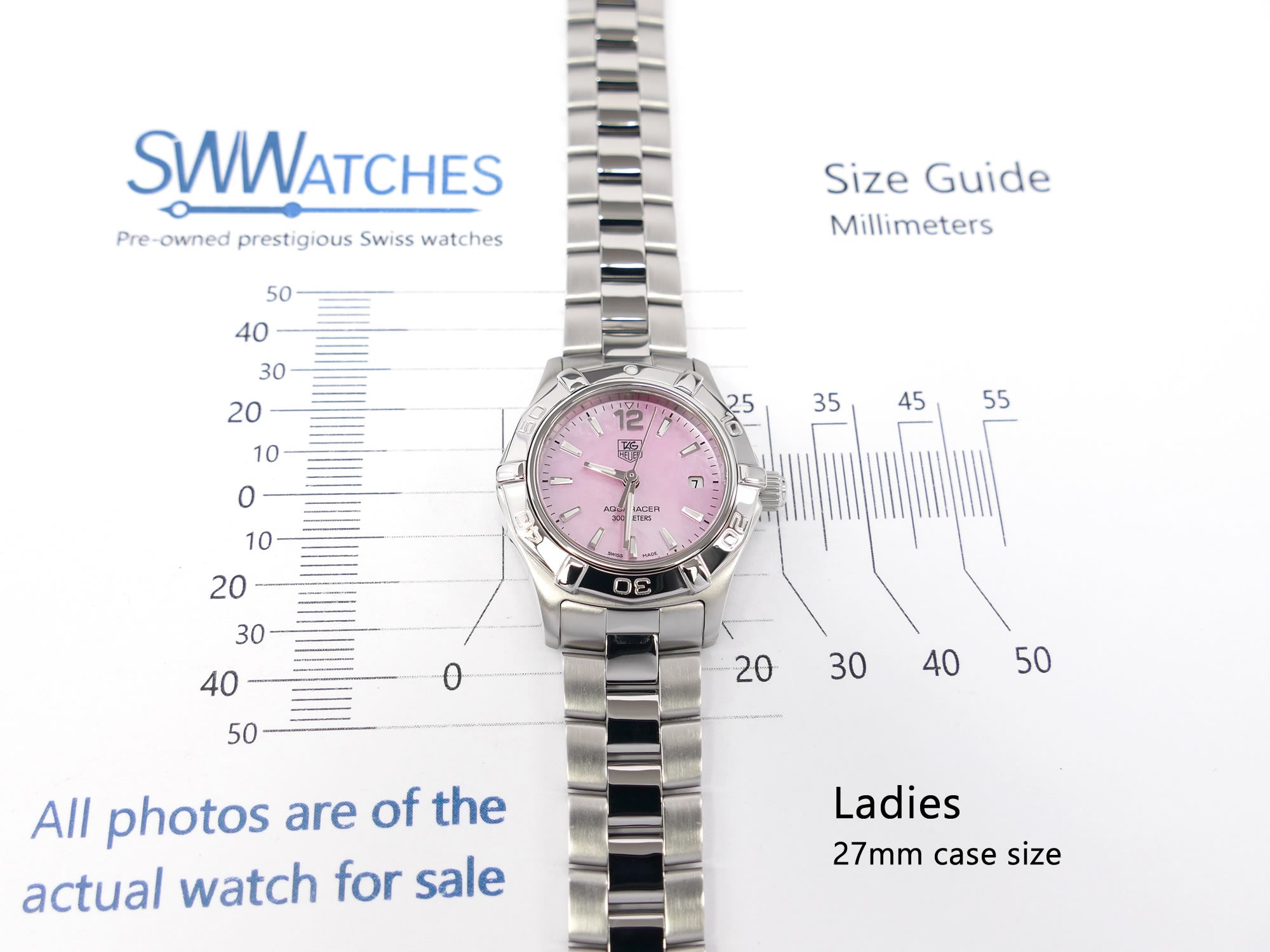 TAG Heuer Aquaracer WAF1418 case size 27mm Ladies