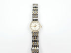 Omega De Ville Prestige White Mother of Pearl 4375.75.00 gold bezel set with 42 diamonds
