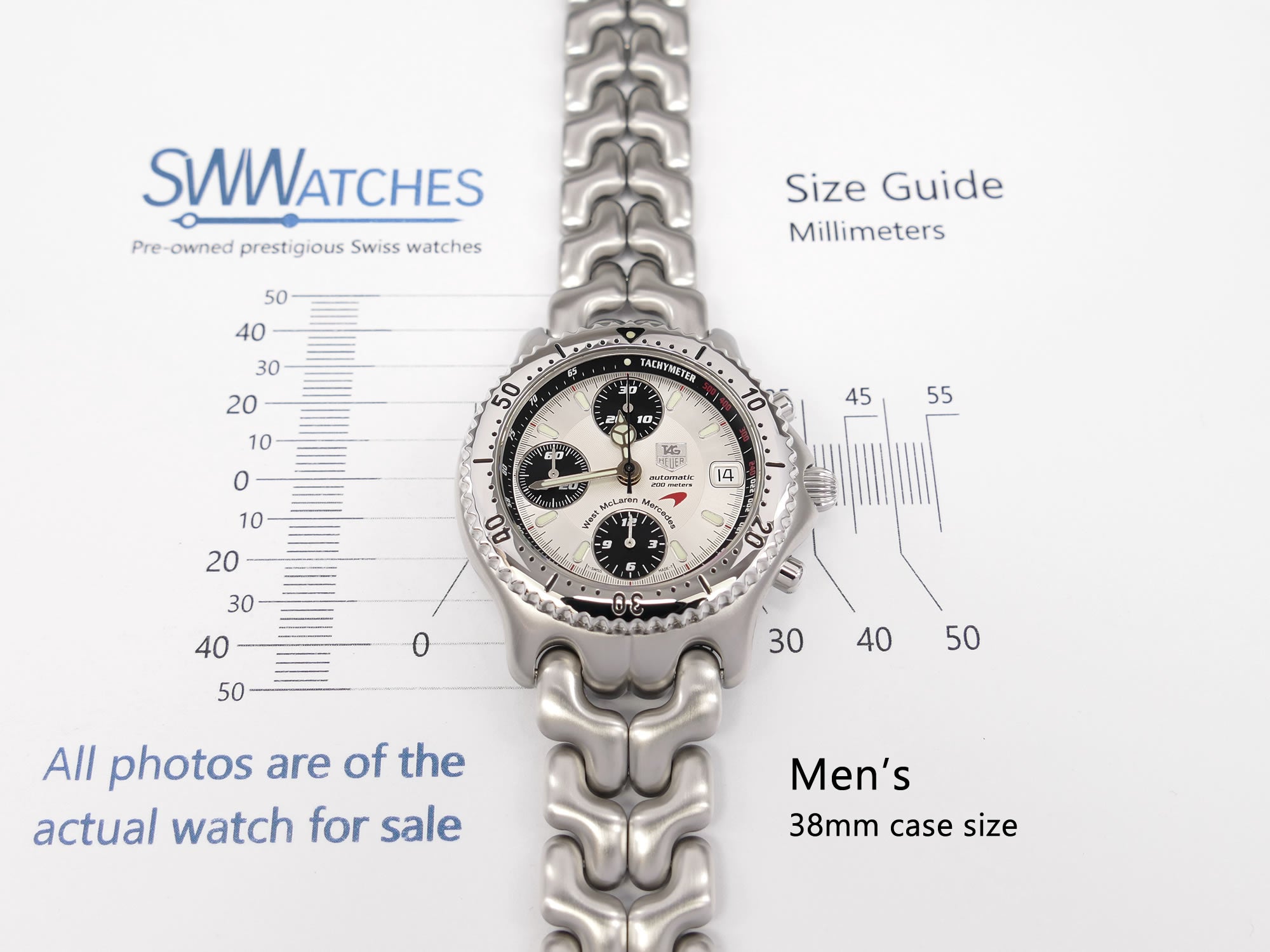 TAG Heuer SEL CG2113 Men's 38mm case size