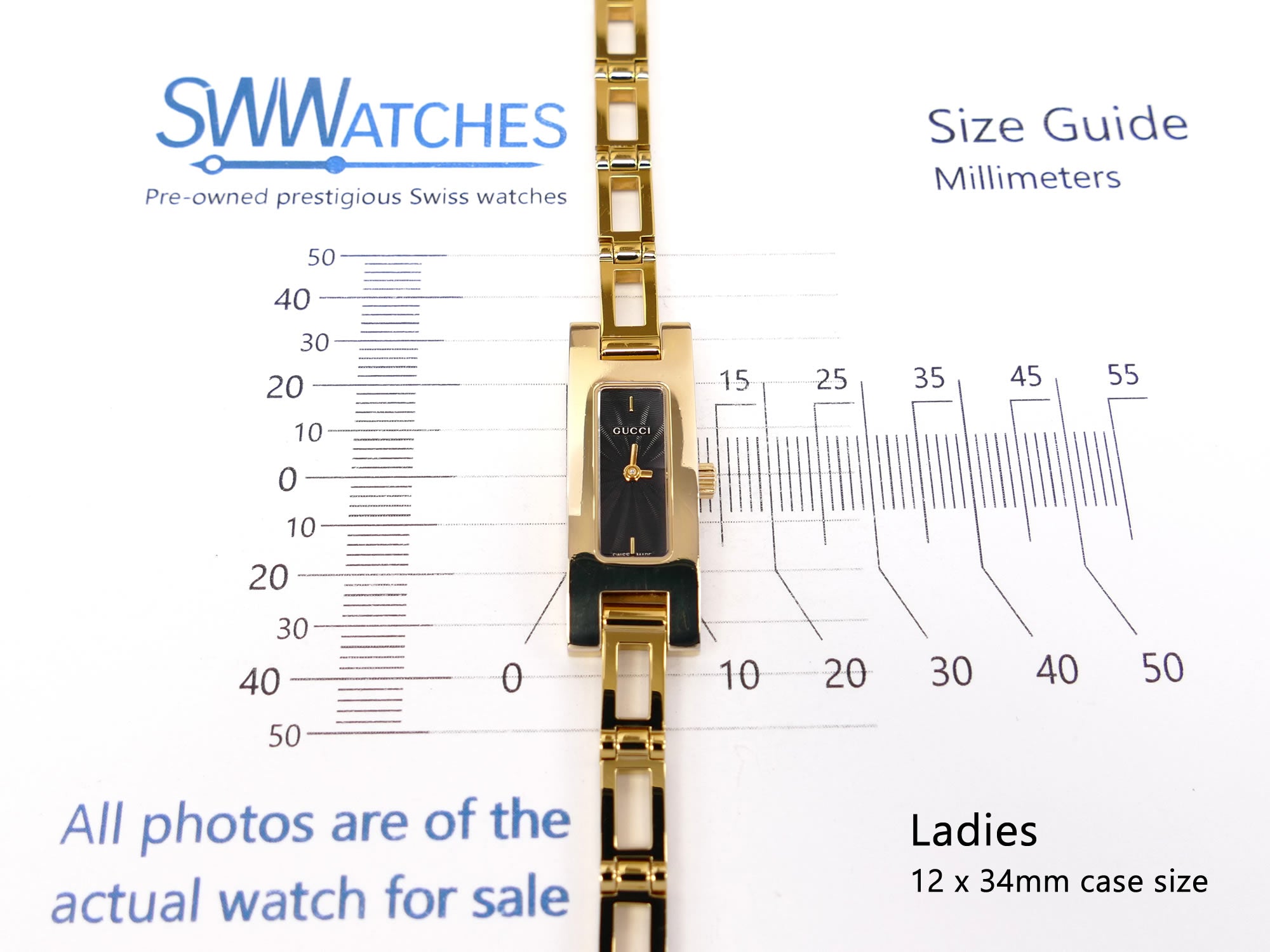 Gucci 3900L Ladies 12 x 34mm case size