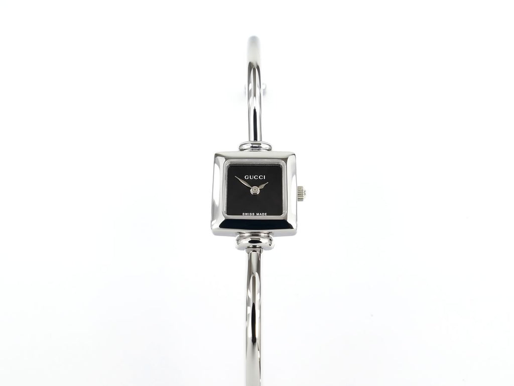 Gucci 1900 L Black Square Dial stainless steel bezel 