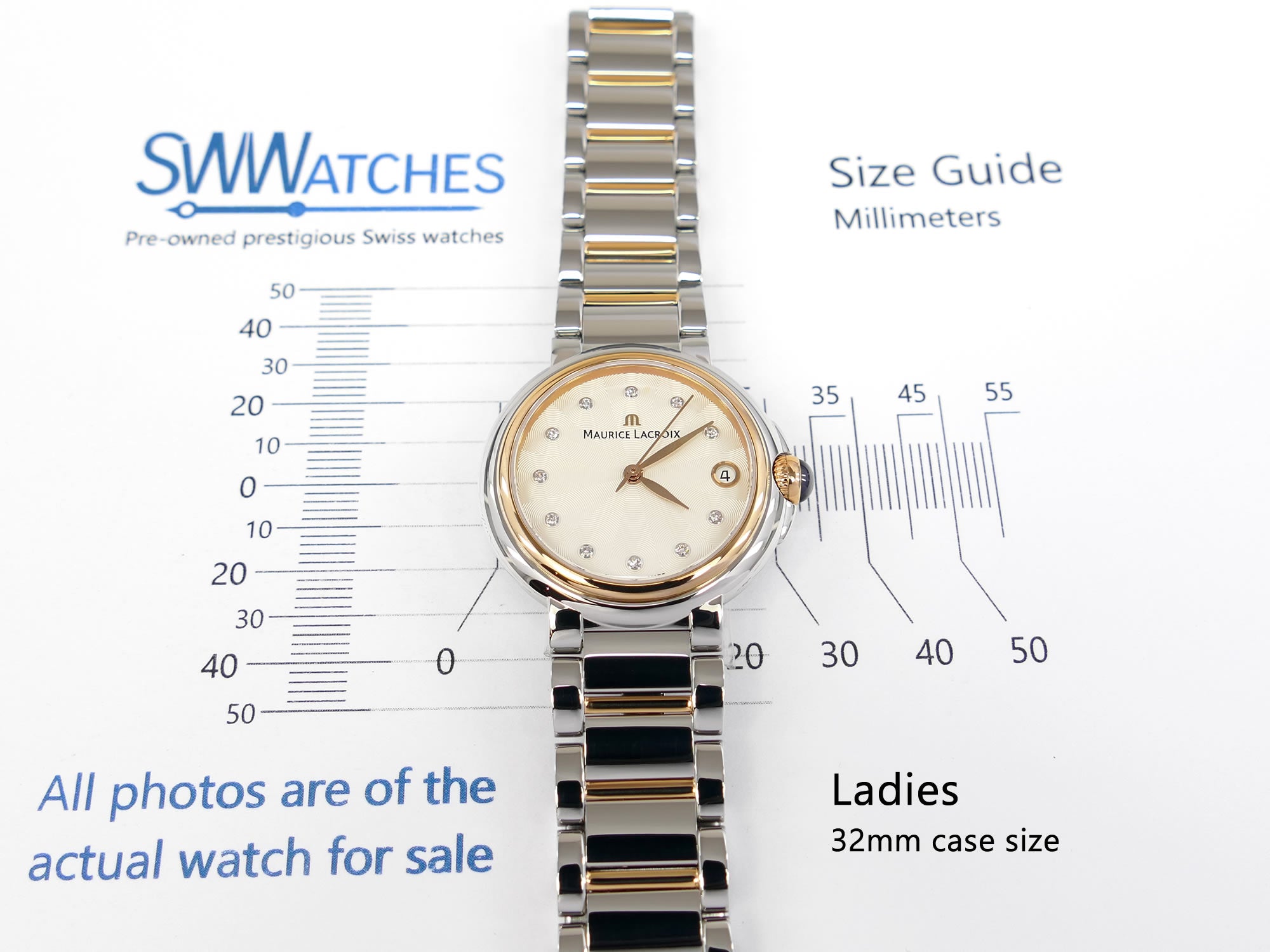 Maurice Lacroix Fiaba FA1004 Ladies 32mm case size