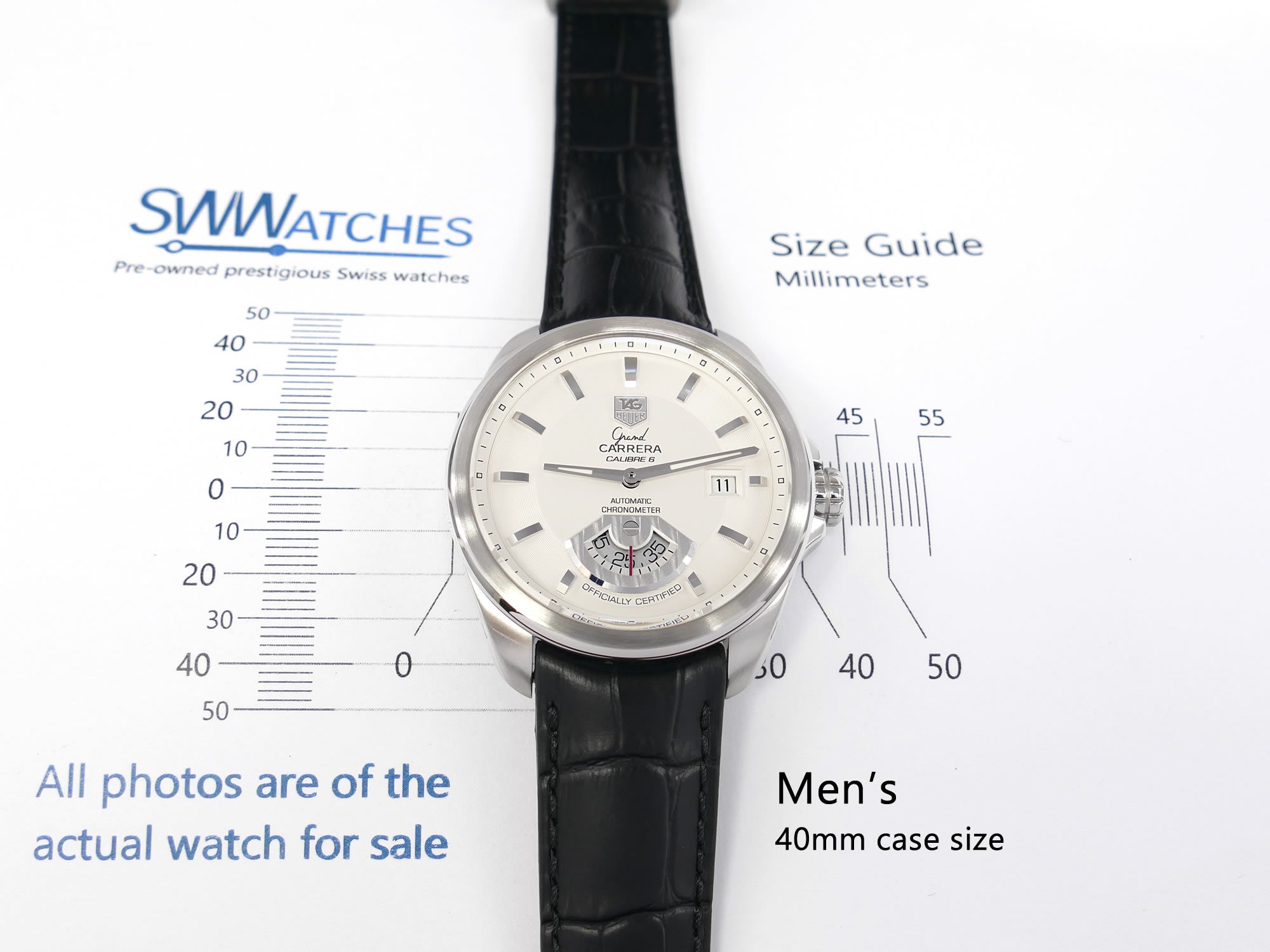 TAG Heuer Grand Carrera WAV511B Men's 40mm case size