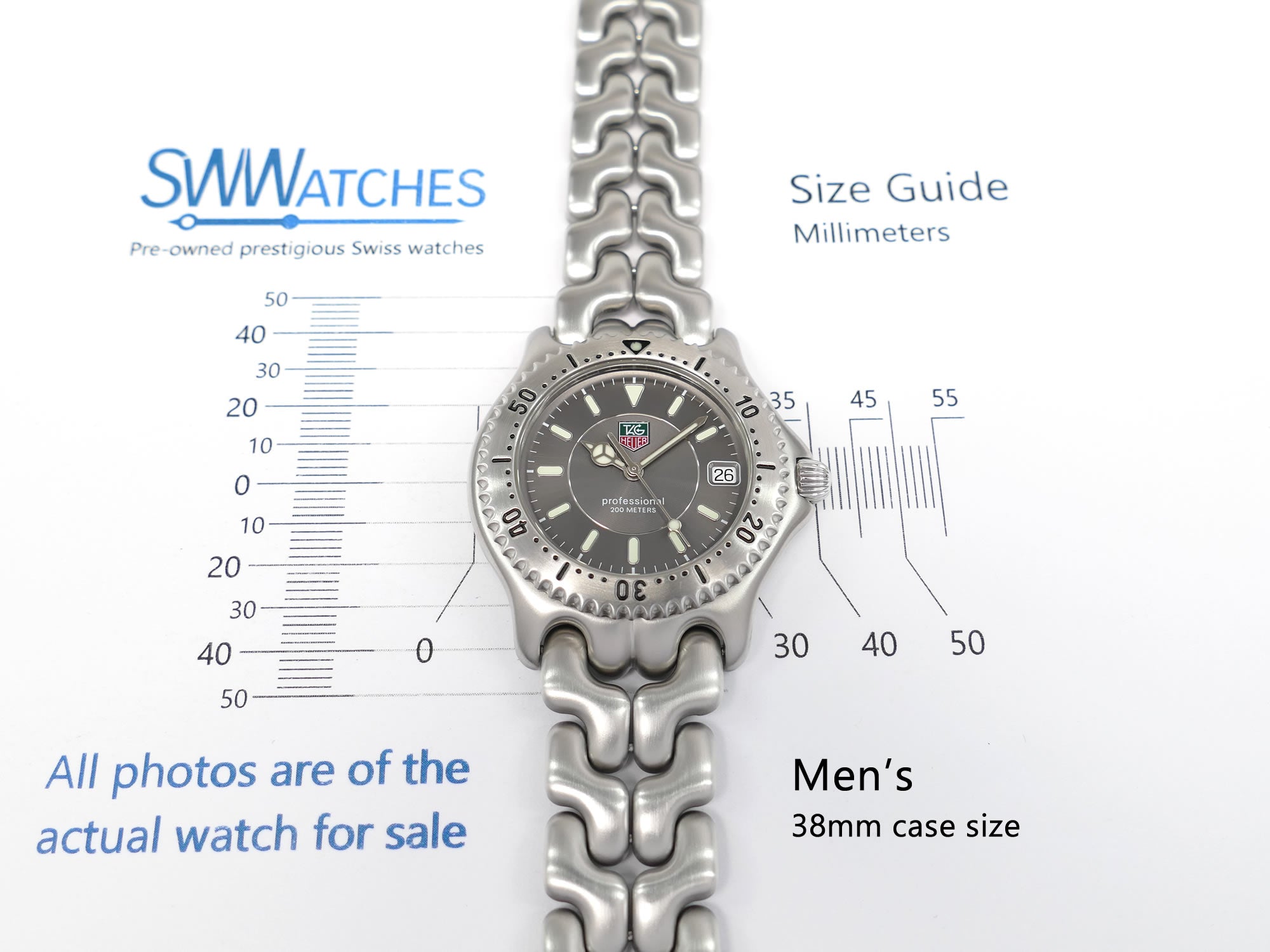 TAG Heuer SEL WG1113-0 Men's 38mm case size
