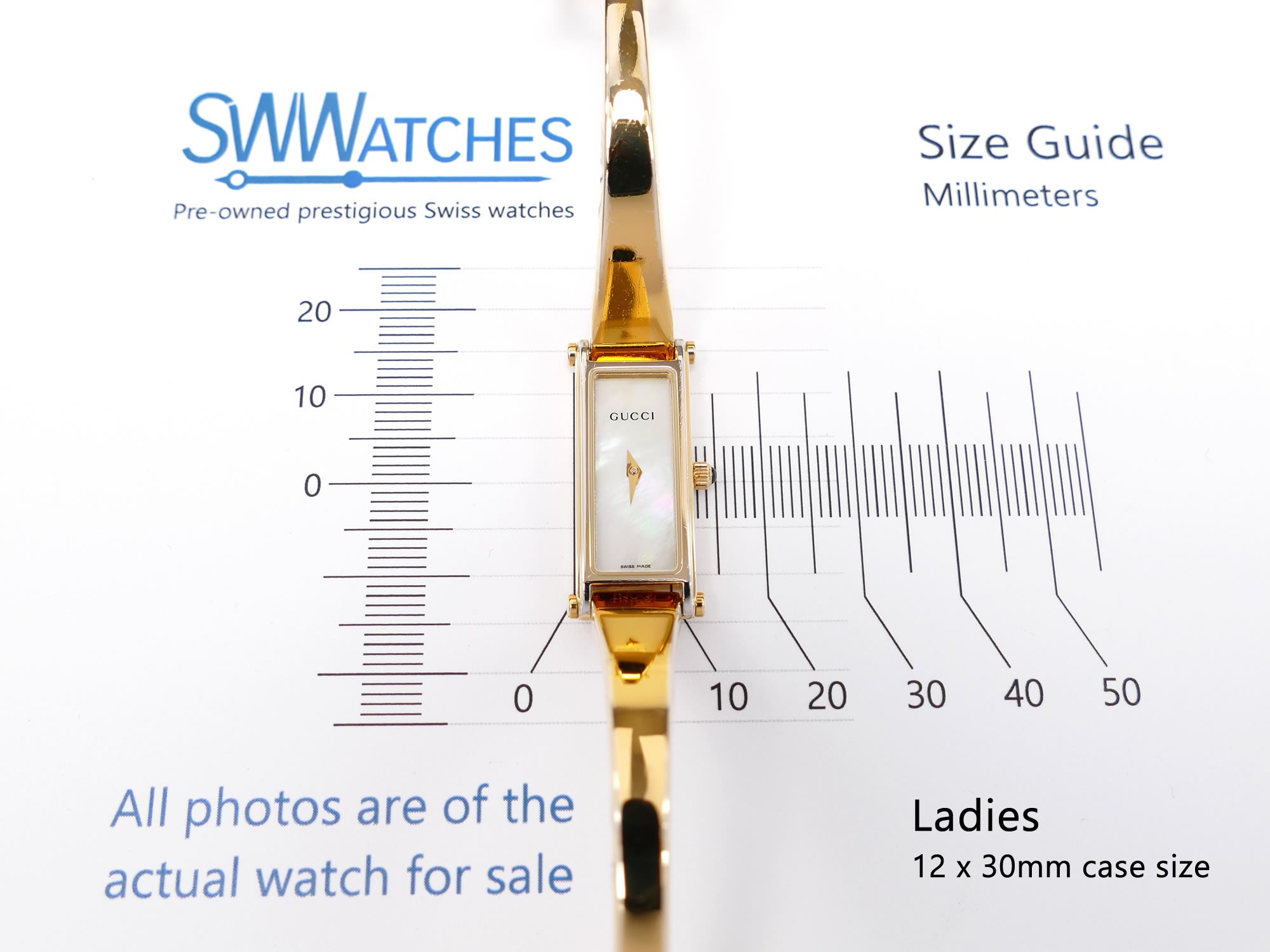Gucci 1500L ladies 12 x 30mm case size