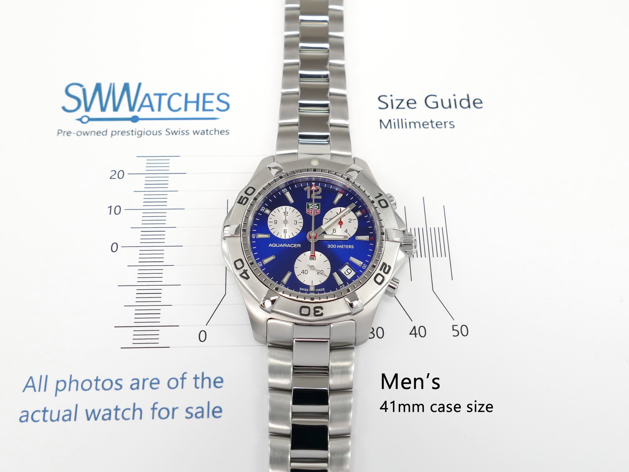 TAG Heuer Aquaracer CAF1112 Men's 41mm case size