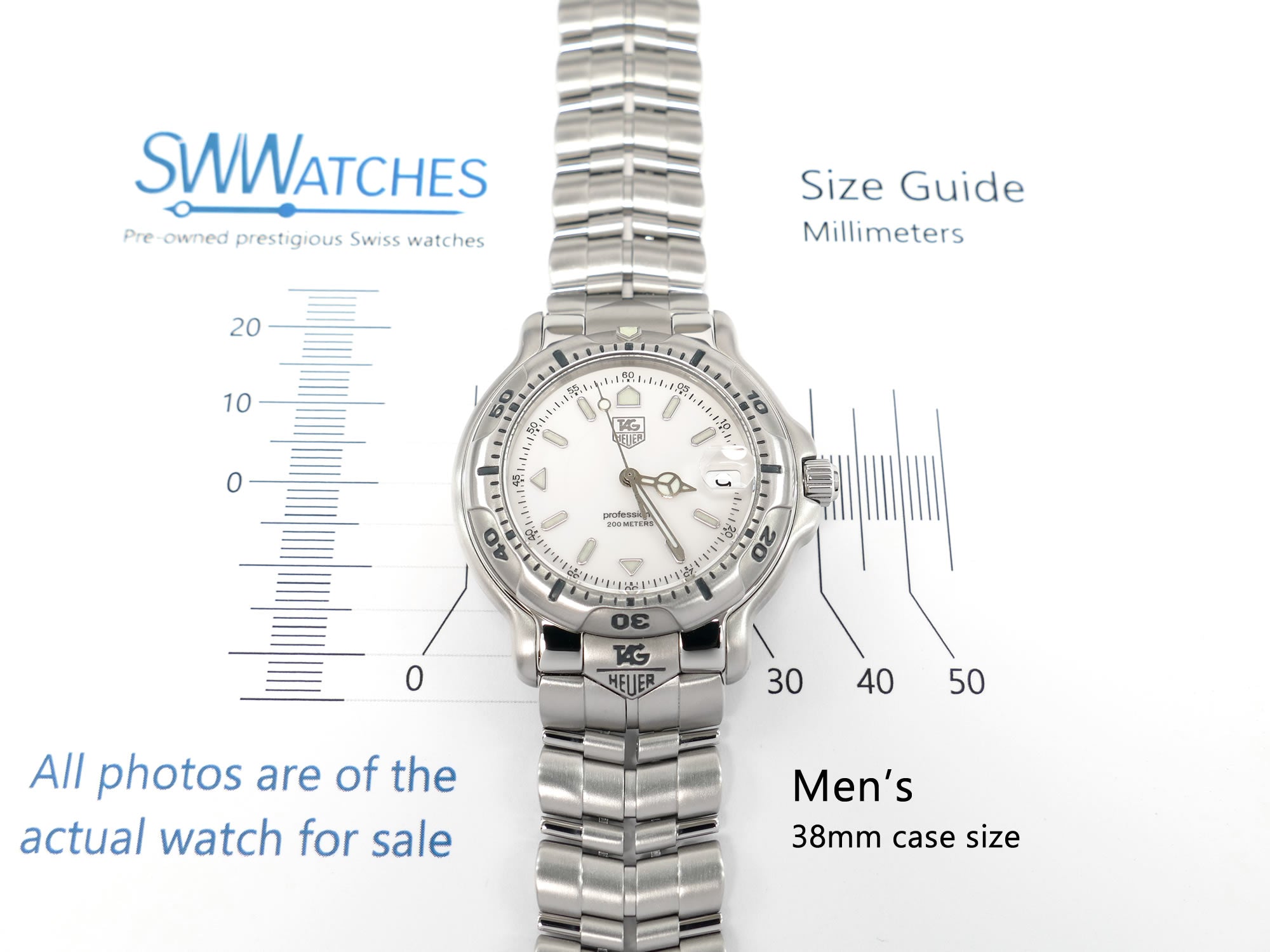 TAG Heuer 6000 WH1111 Men's 38mm case size