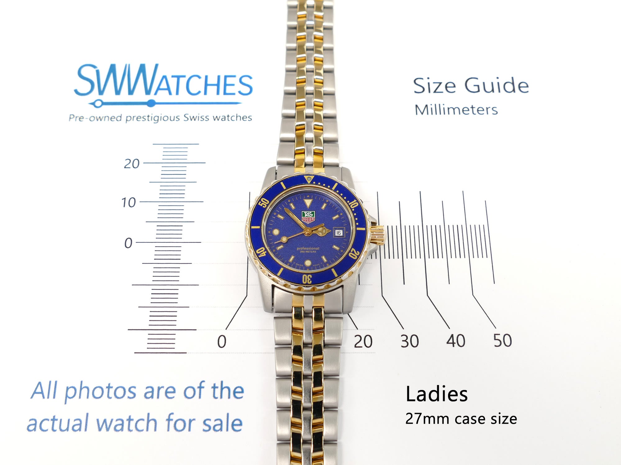 TAG Heuer 1500 WD1423-G-20 Ladies 27mm case size