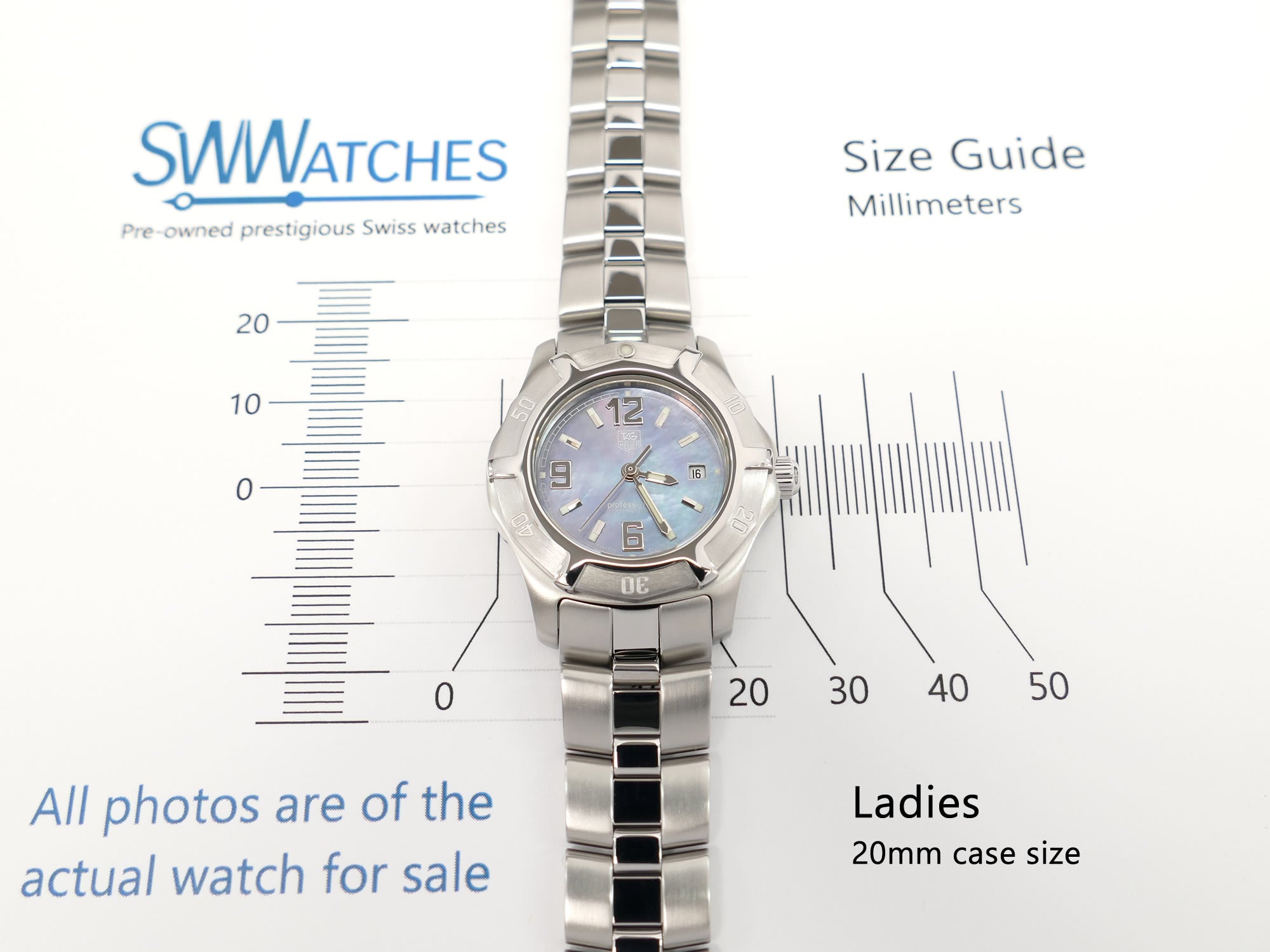 TAG Heuer 2000 Exclusive WN1318-0 29mm Ladies case size