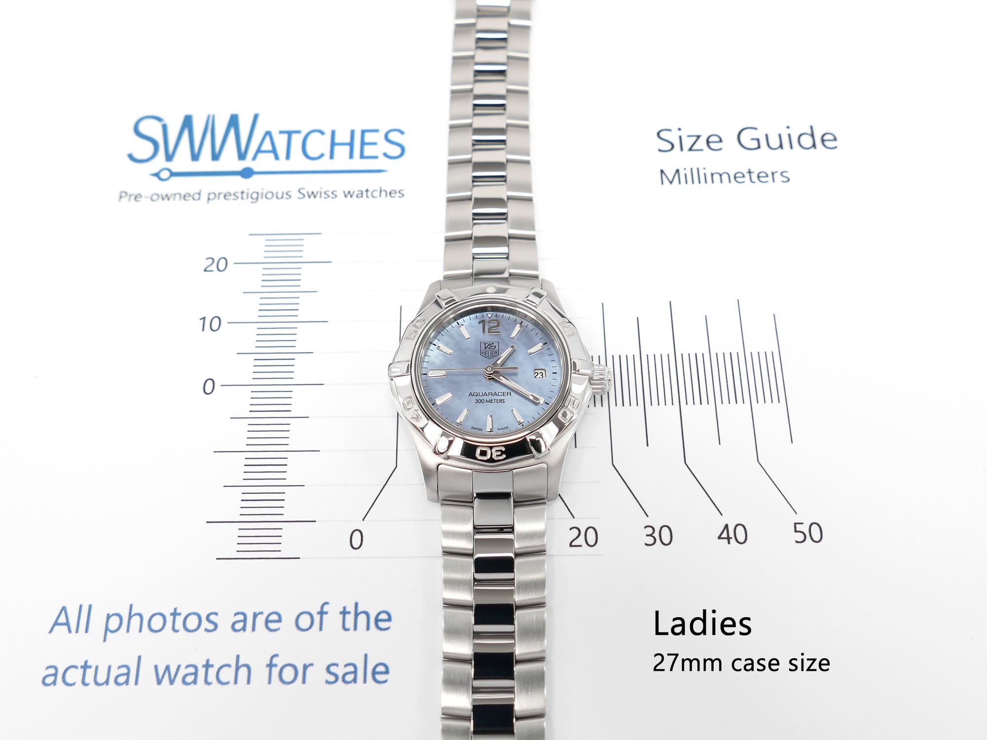 TAG Heuer Aquaracer WAF1417 Ladies 27mm case size