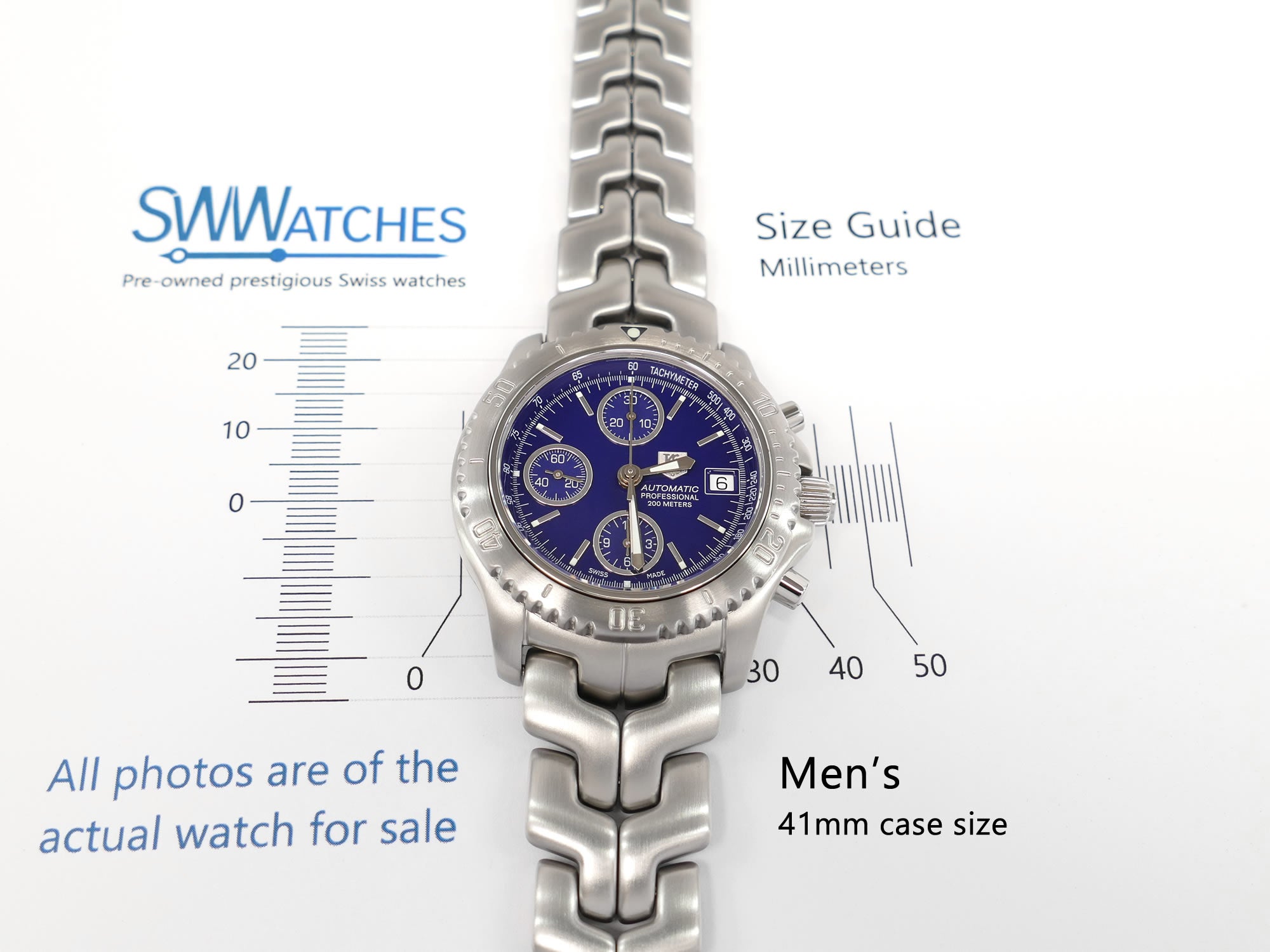 TAG Heuer Link CT2110 Men's 41mm case size