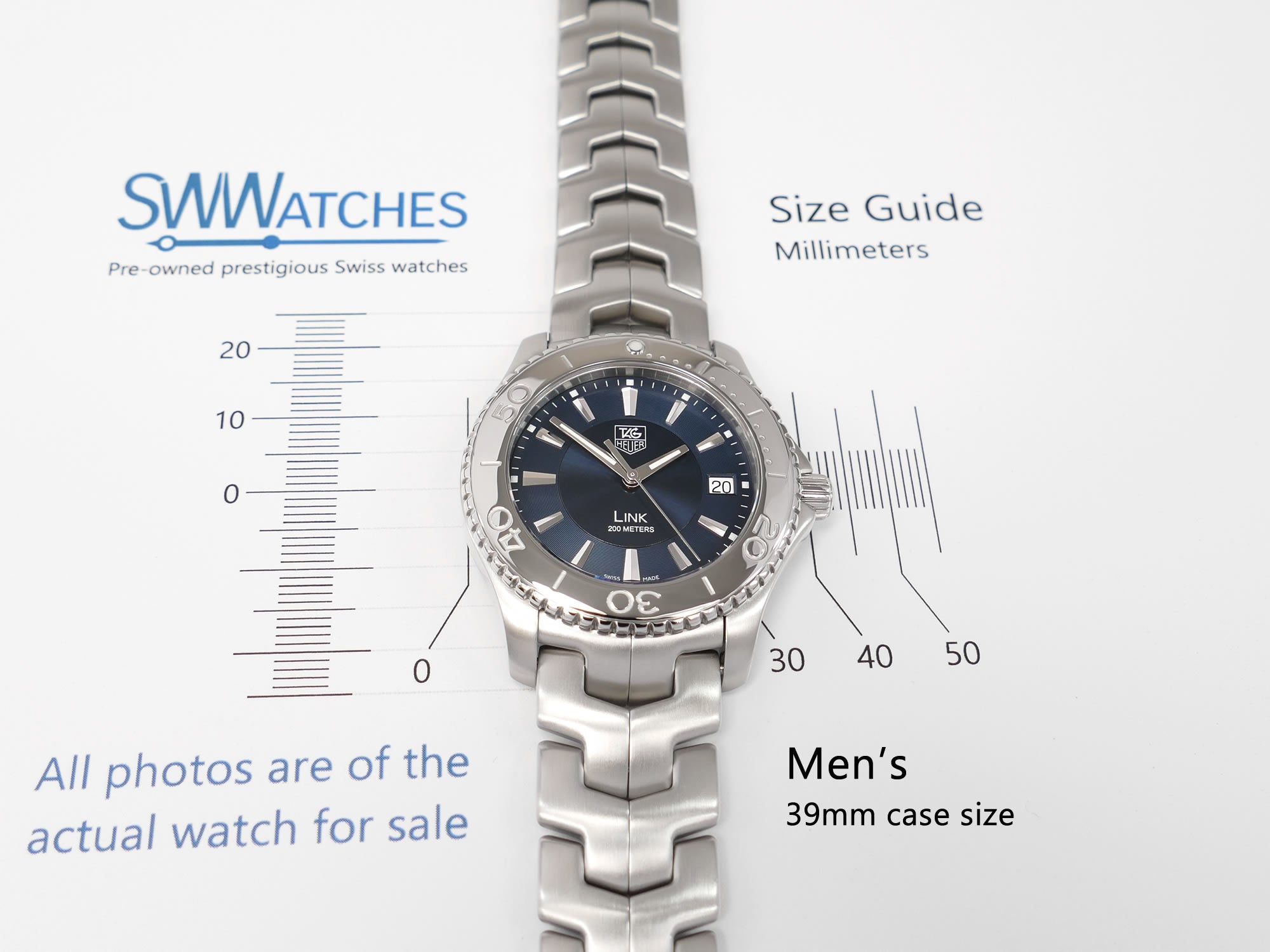 TAG Heuer Link WJ1112-0 Full Size 39mm case size men's