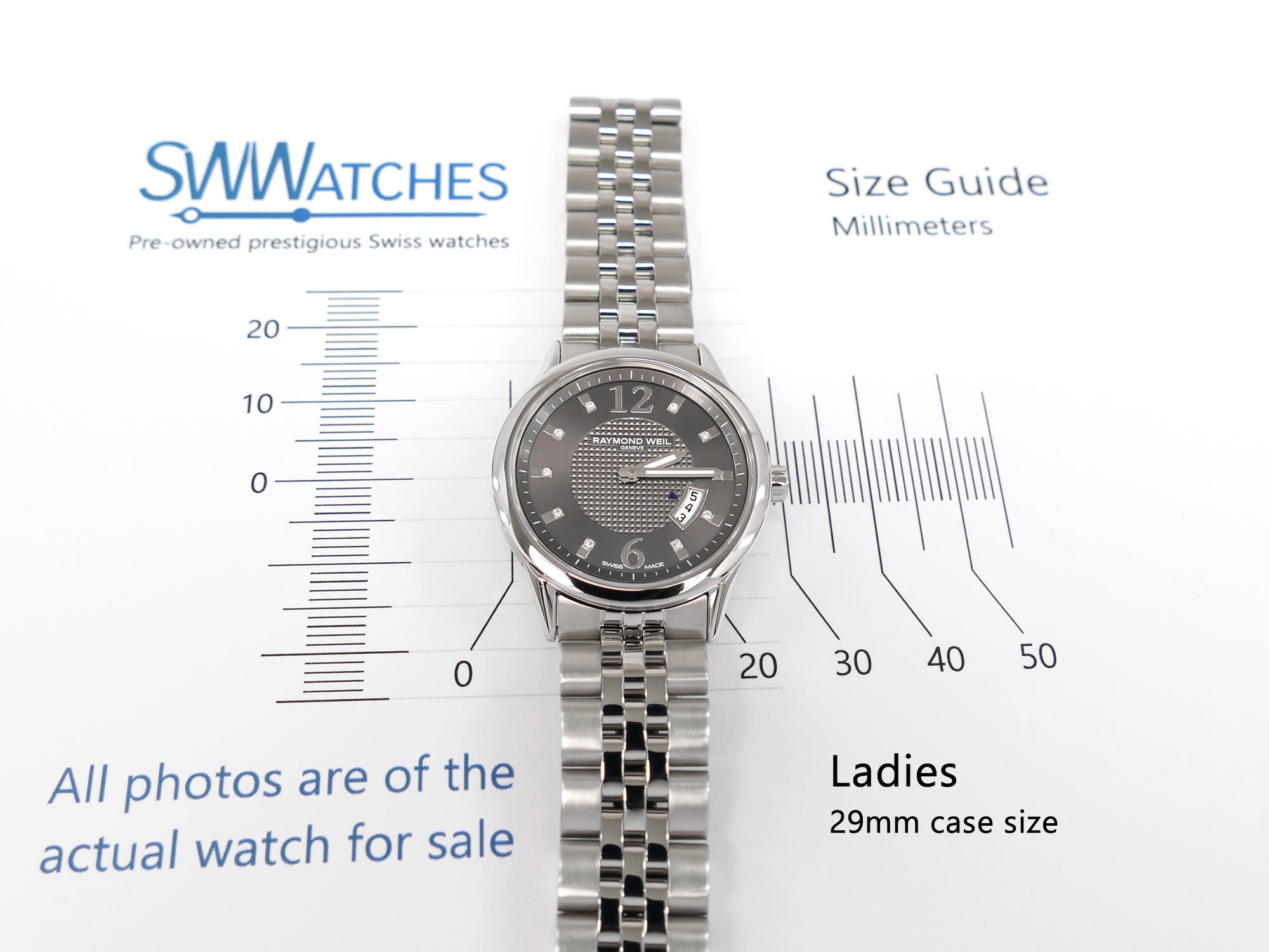 Raymond Weil Freelancer 5670 ladies 29mm case size