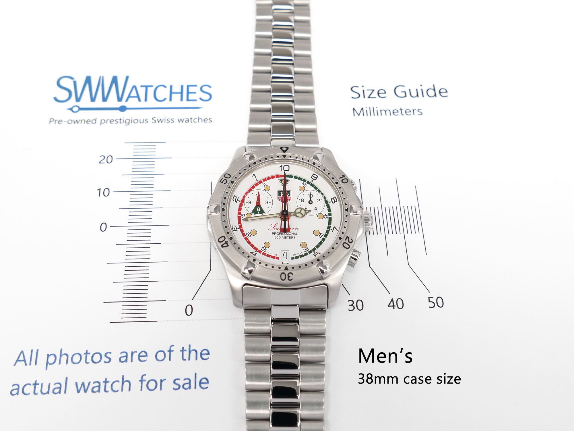 TAG Heuer 2000 Searacer CK111R Men's 38mm case size