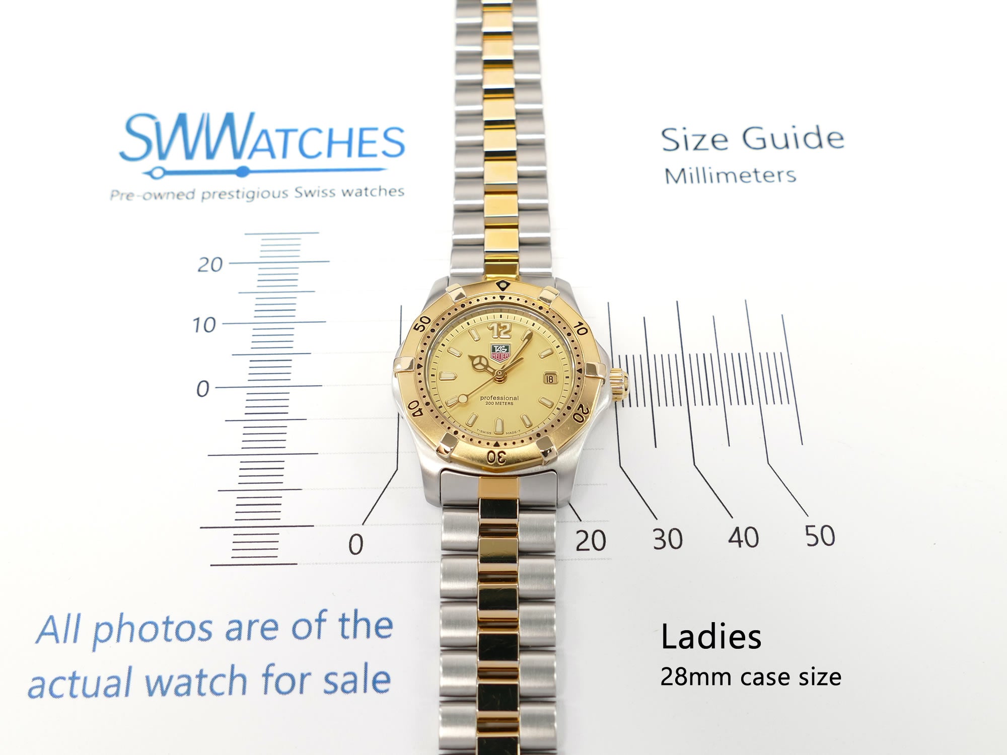 TAG Heuer 2000 Classic WK1321 case size 28mm Ladies