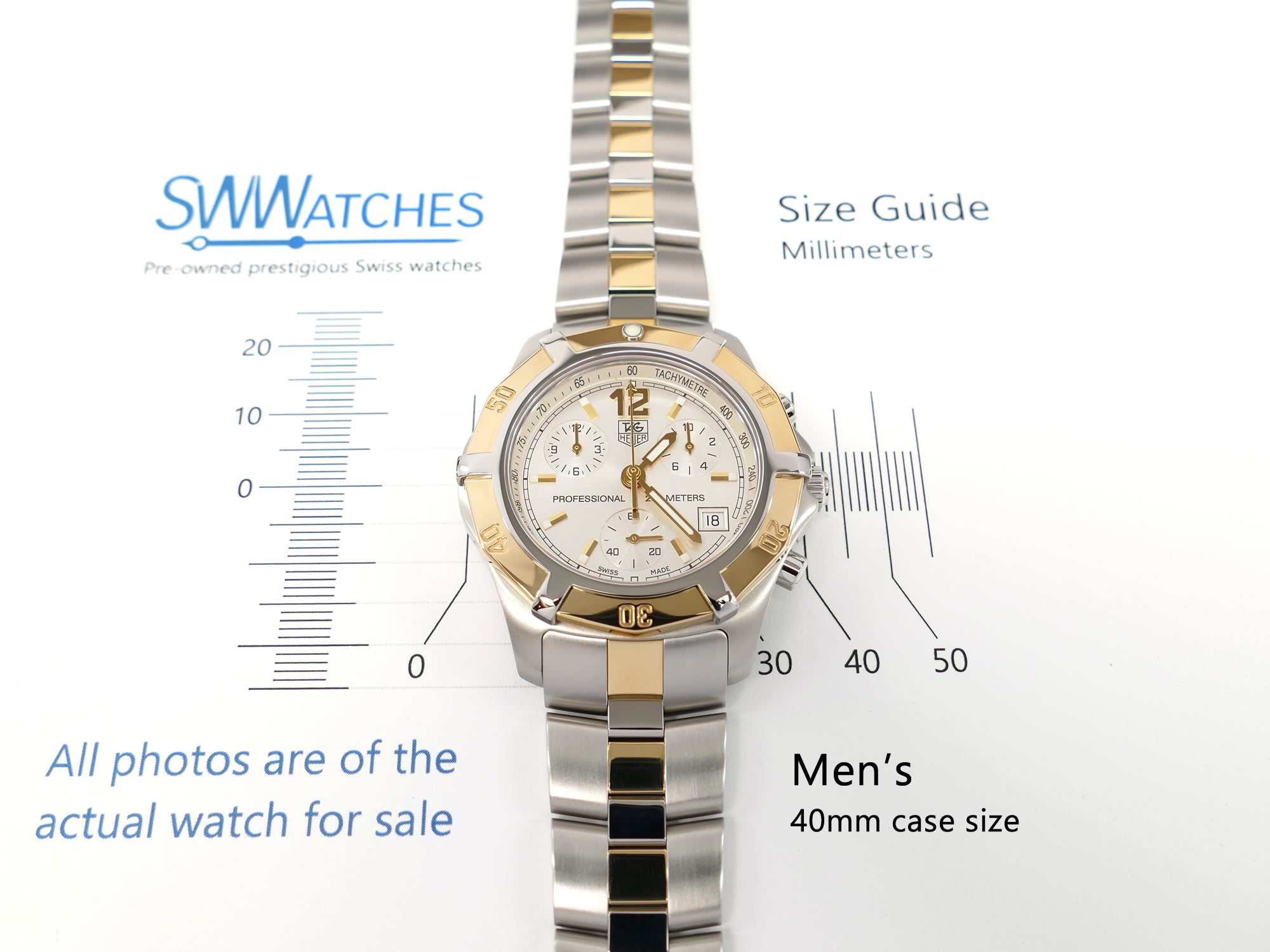 TAG Heuer 2000 Exclusive CN1151 Silver Chronograph with 18k Gold