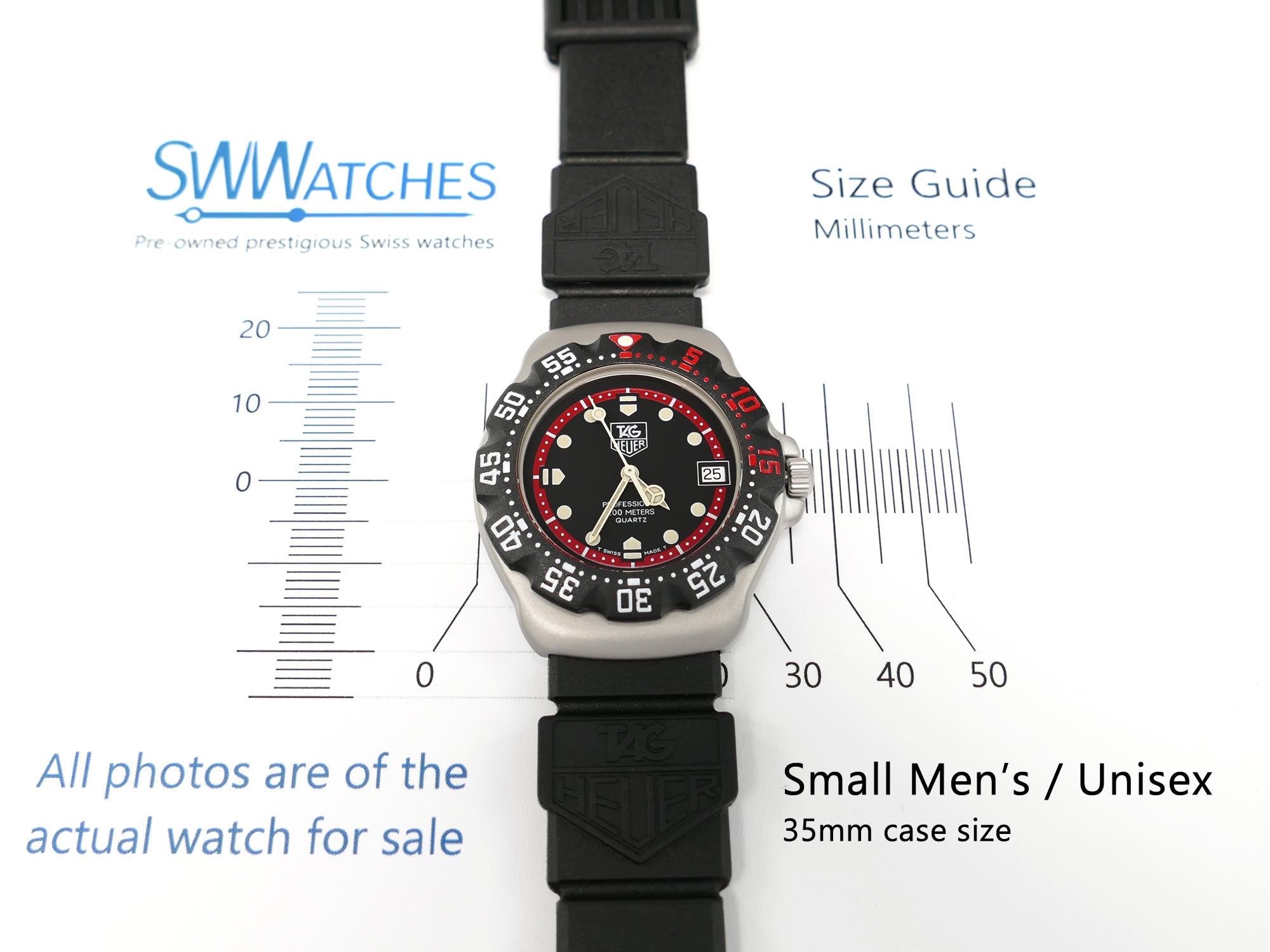 TAG Heuer Formula 1 WA1214 Black New Bezel & Strap 35mm Mid Size