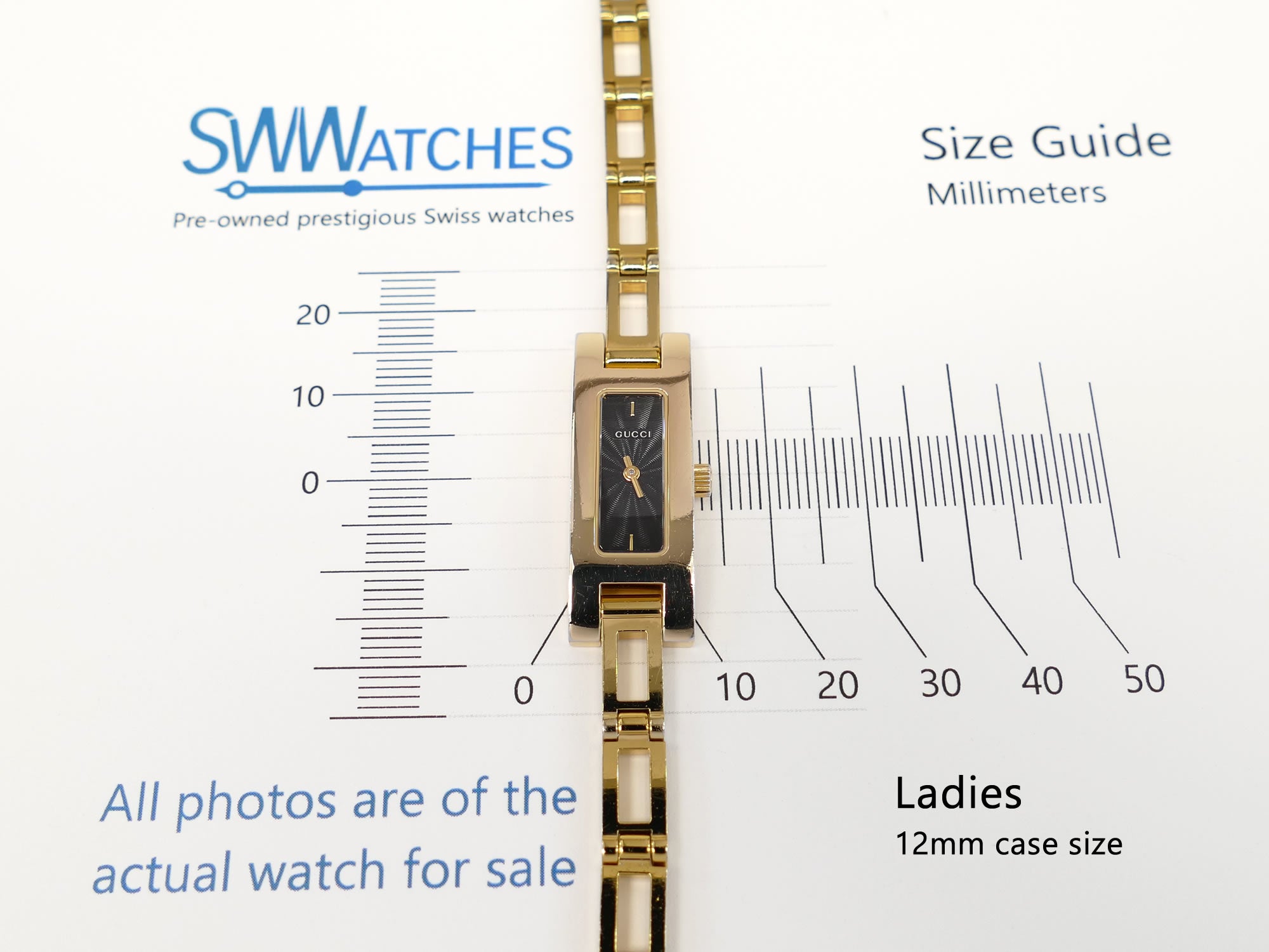 Gucci 3900L Ladies 12mm case size
