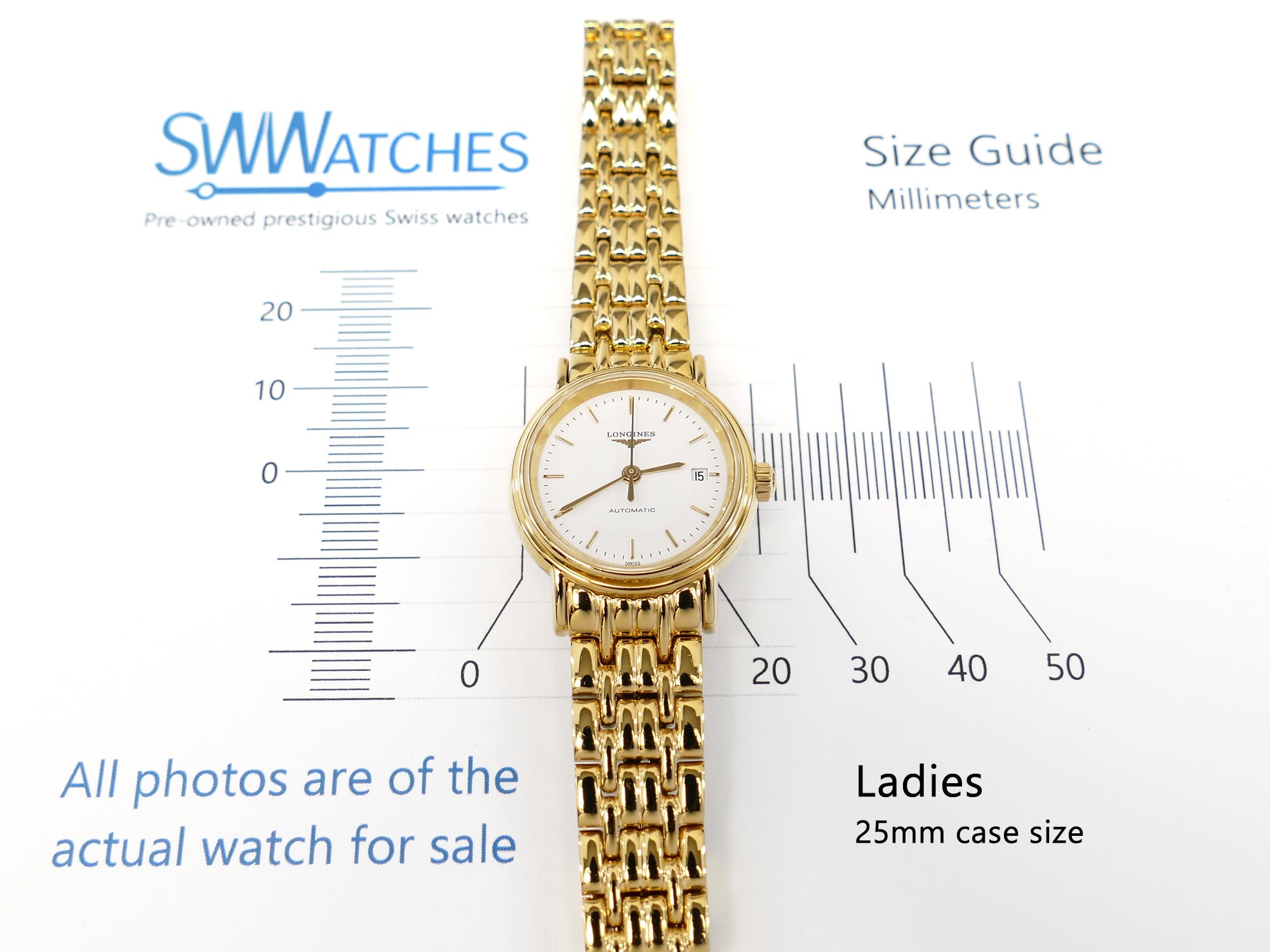 Longines Présence L4.221.2 Ladies 25mm case size