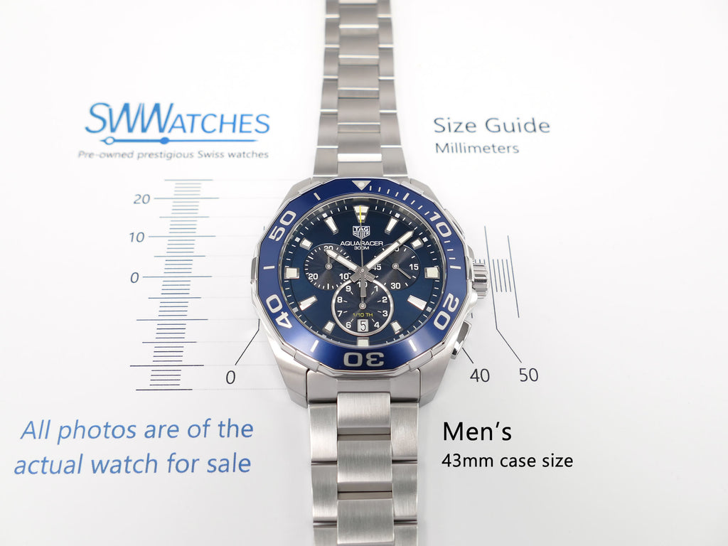 TAG Heuer Aquaracer CAY111B Men's 43mm Case size