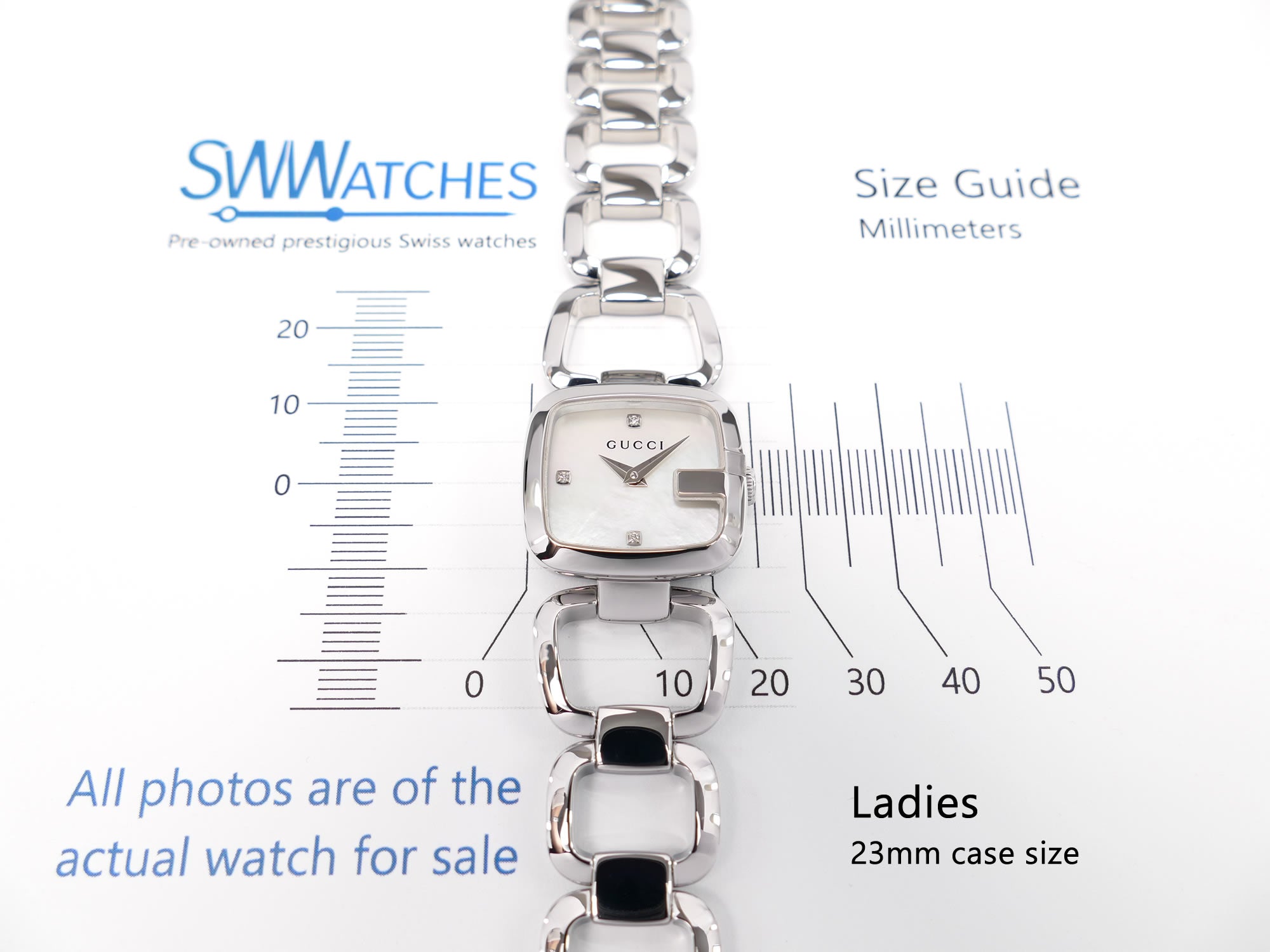 Gucci G 125.5 Ladies 23mm case size
