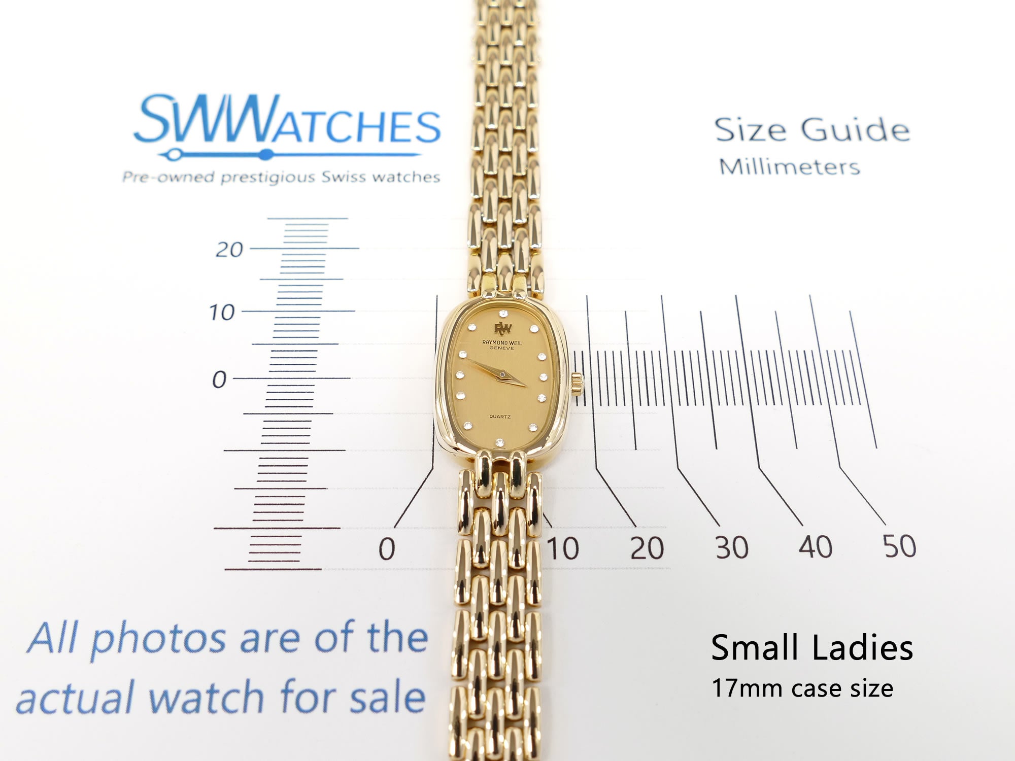 Raymond Weil Vintage 5807 Small Ladies 17 x 24mm oval case size