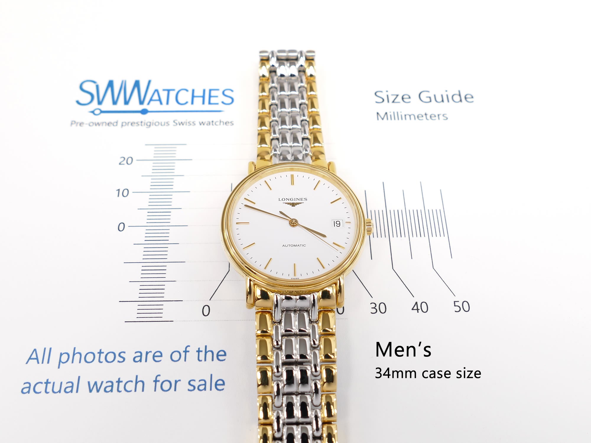 Longines Présence L4.821.2 Men's 34mm case size