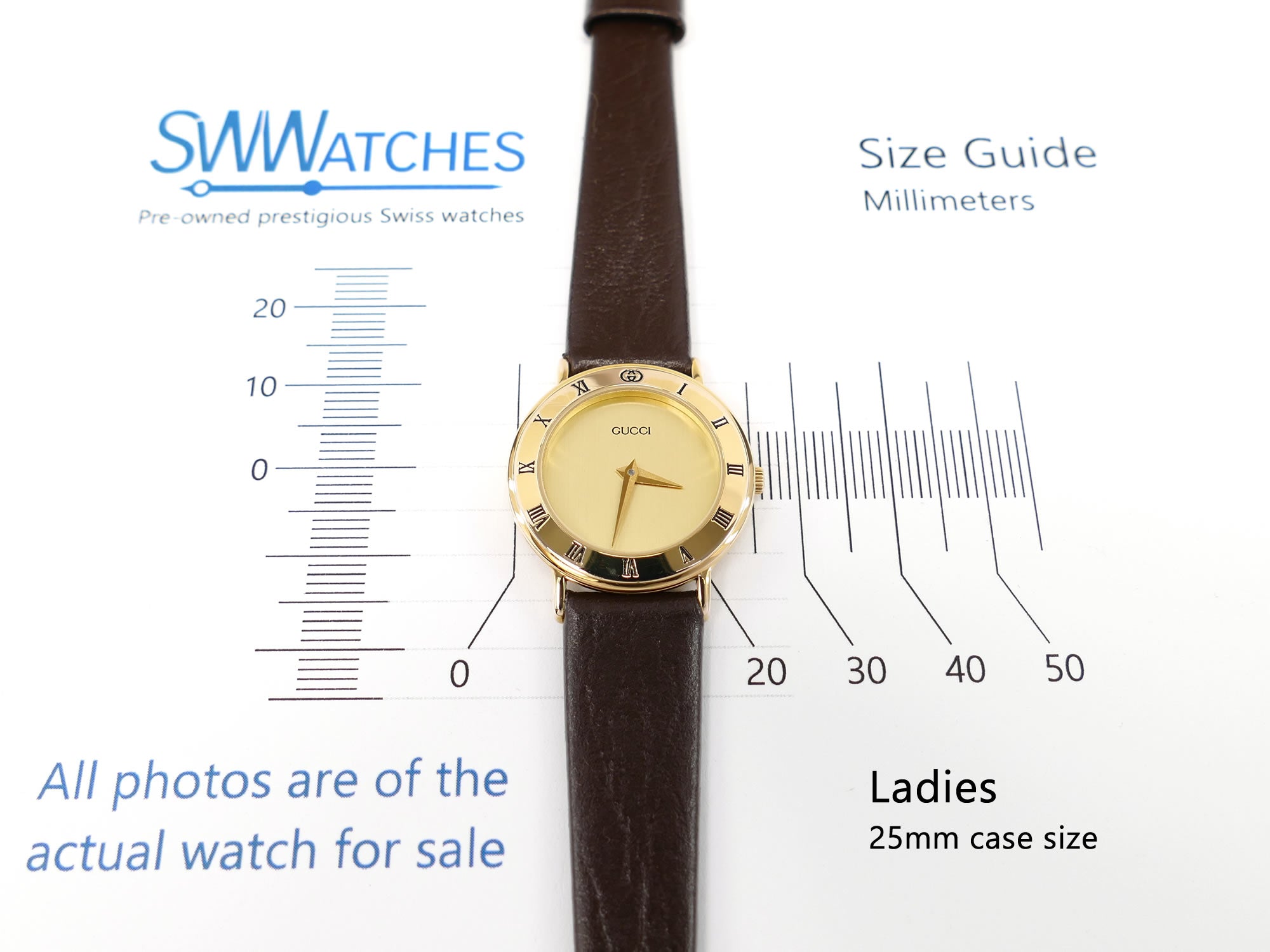 Gucci 3000L Ladies 25mm case size