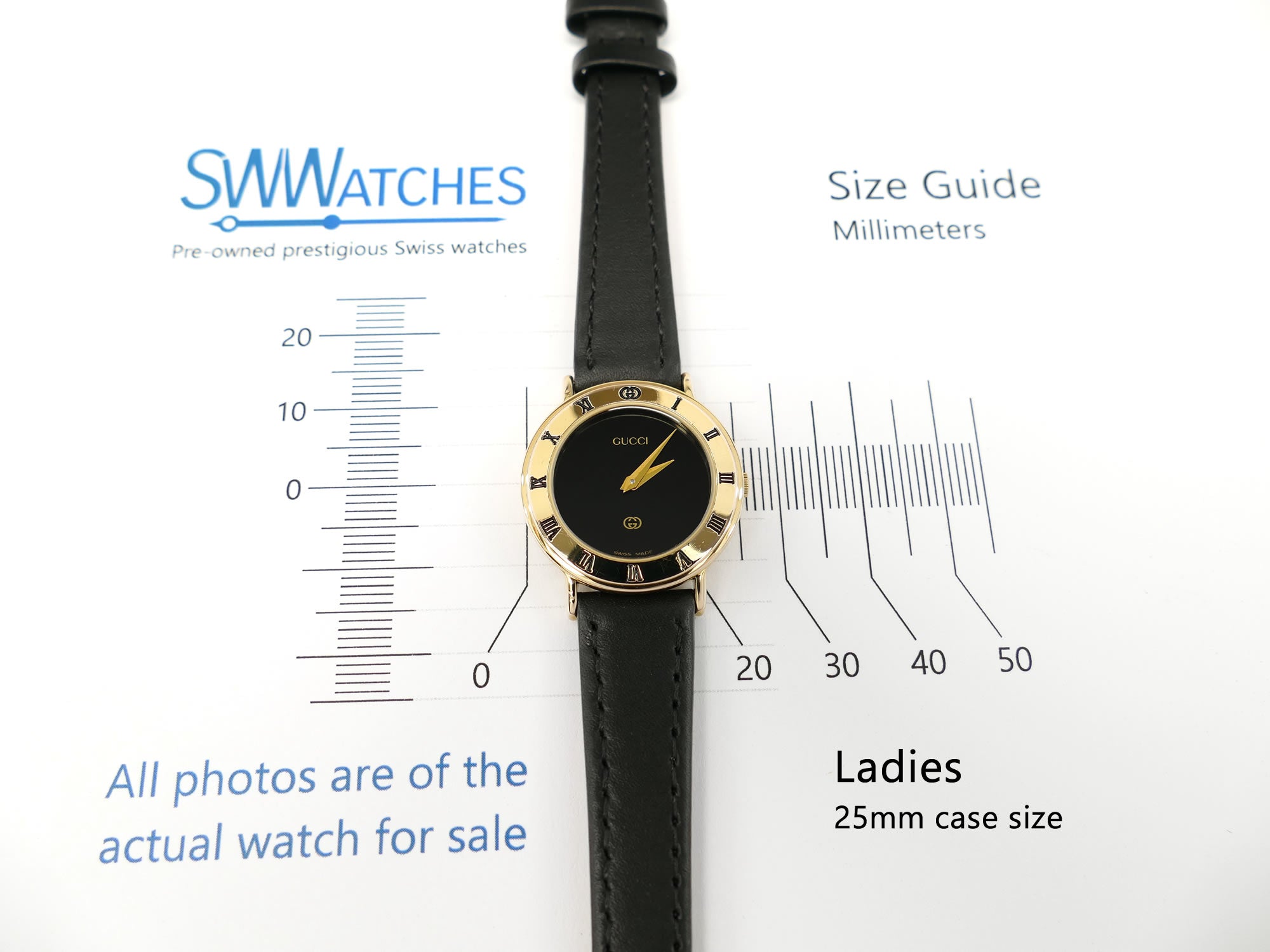 Gucci 3000L Ladies 25mm case size