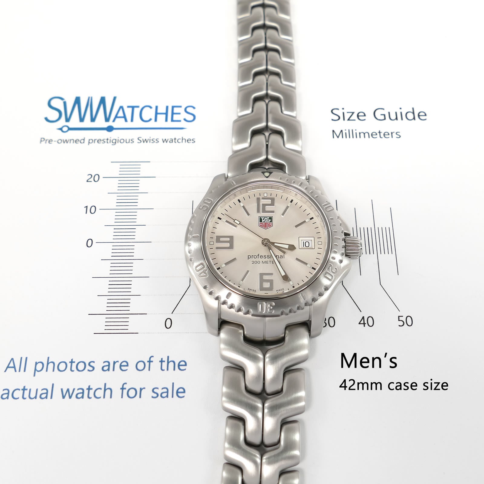 TAG Heuer Link WT1112 Men's 42mm case size